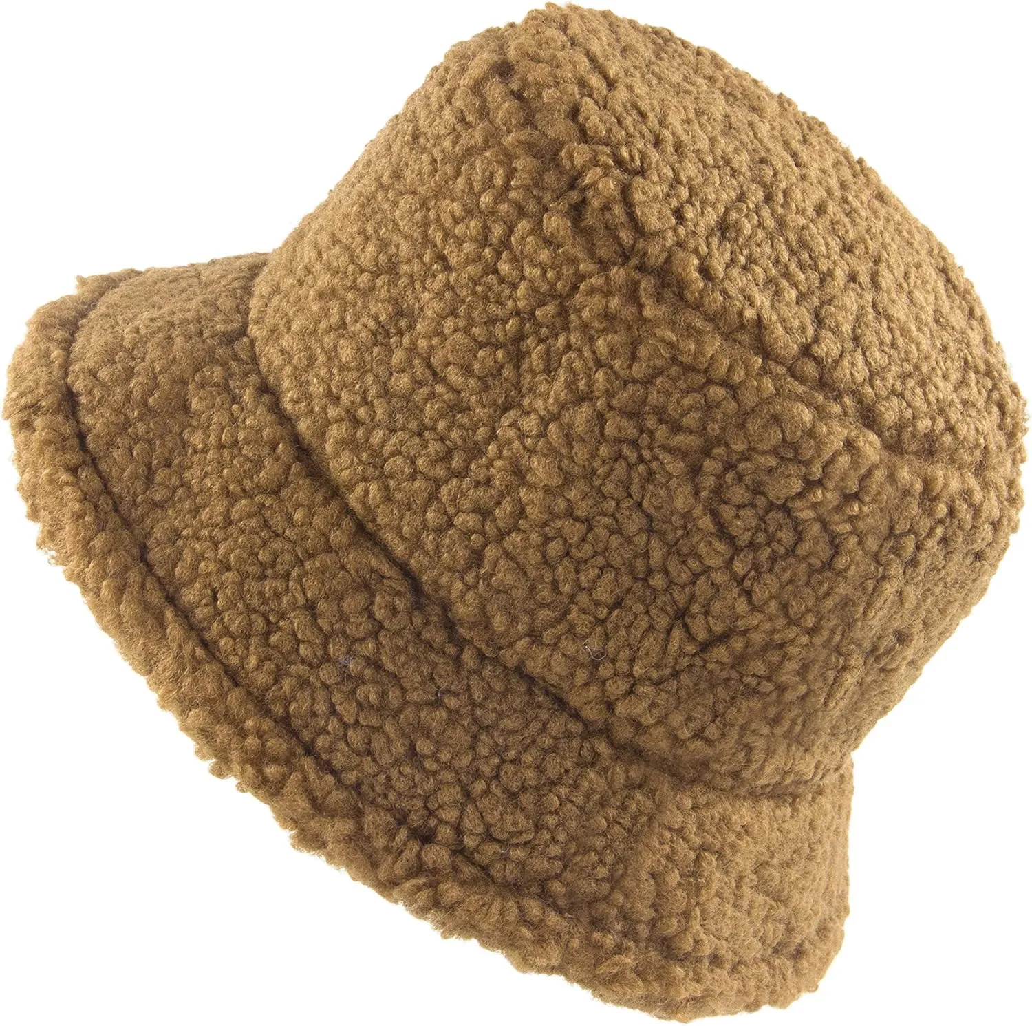 Women Winter Bucket Hat Warm Hats Cloche Faux Fur Fisherman Cap