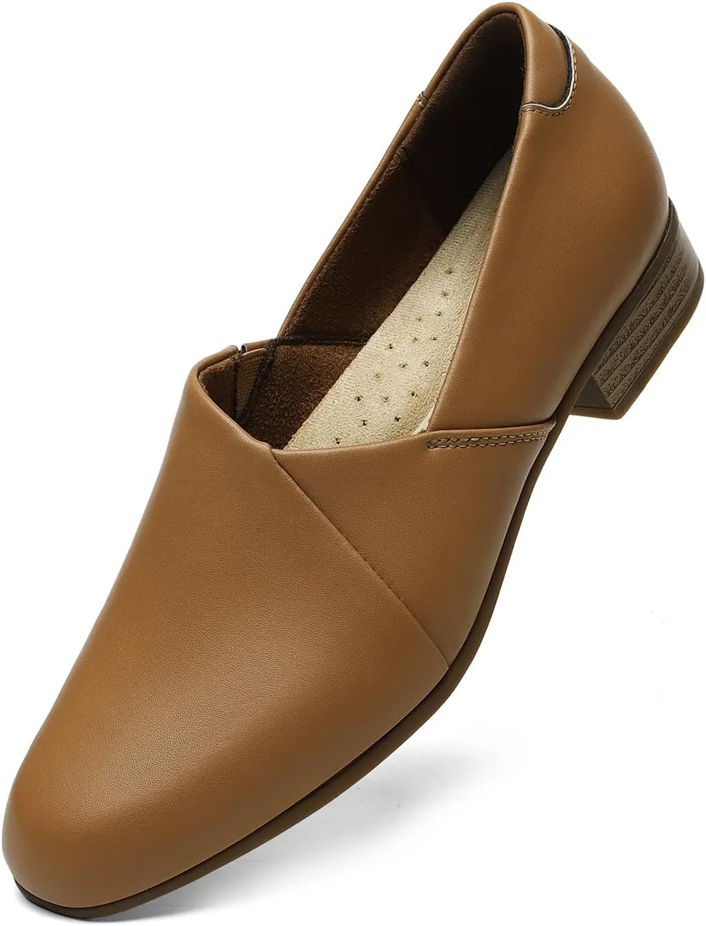 Women's Classic Comfort Dress Shoes Casual Leather Loafers Flats Cute Versatile Slip-Ons Everyday Work Shoes