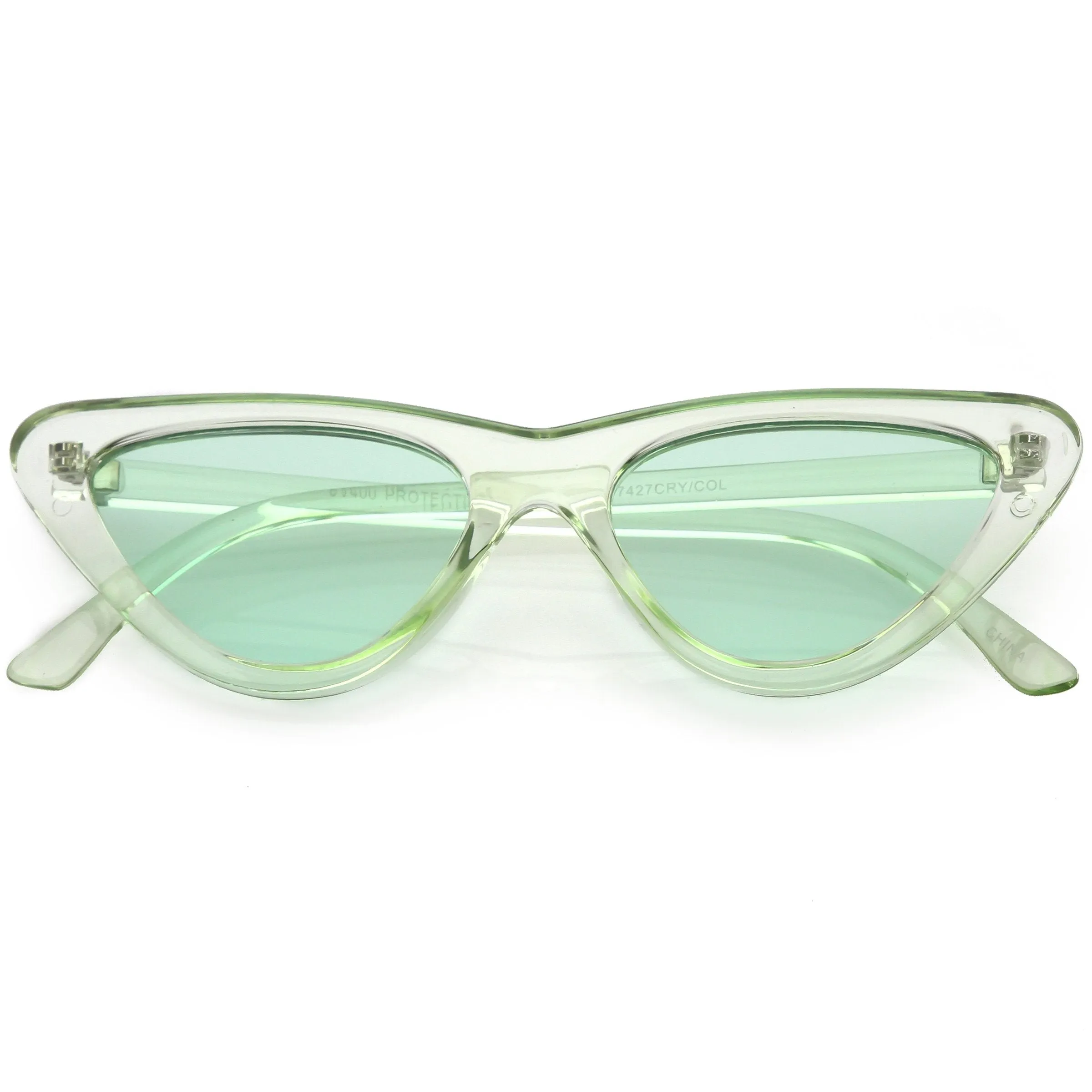 Women's Colorful Retro Indie Festival Thin Cat Eye Sunglasses C560