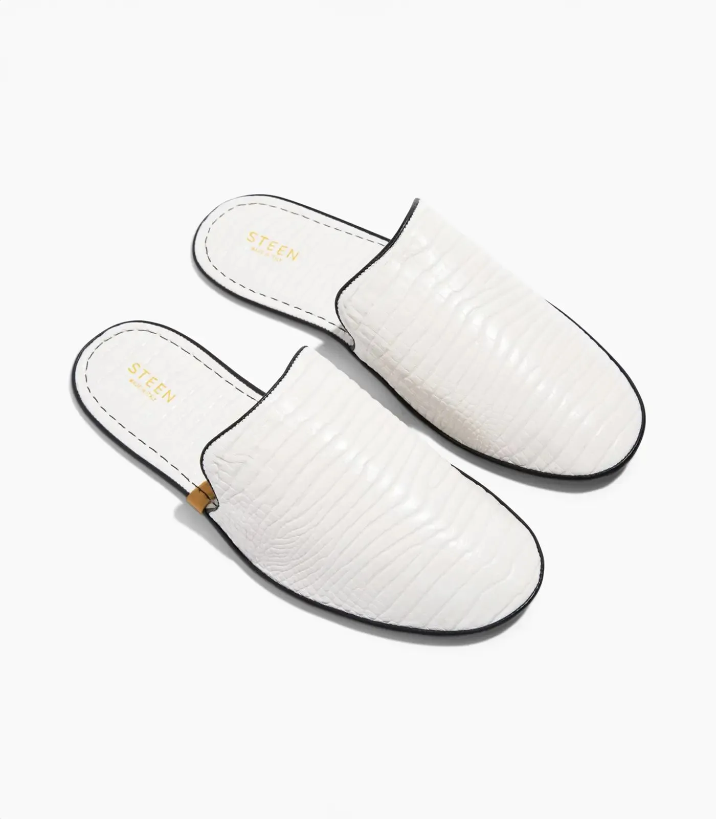 Women’s Crocodile Embossed Leather Foldable Slippers