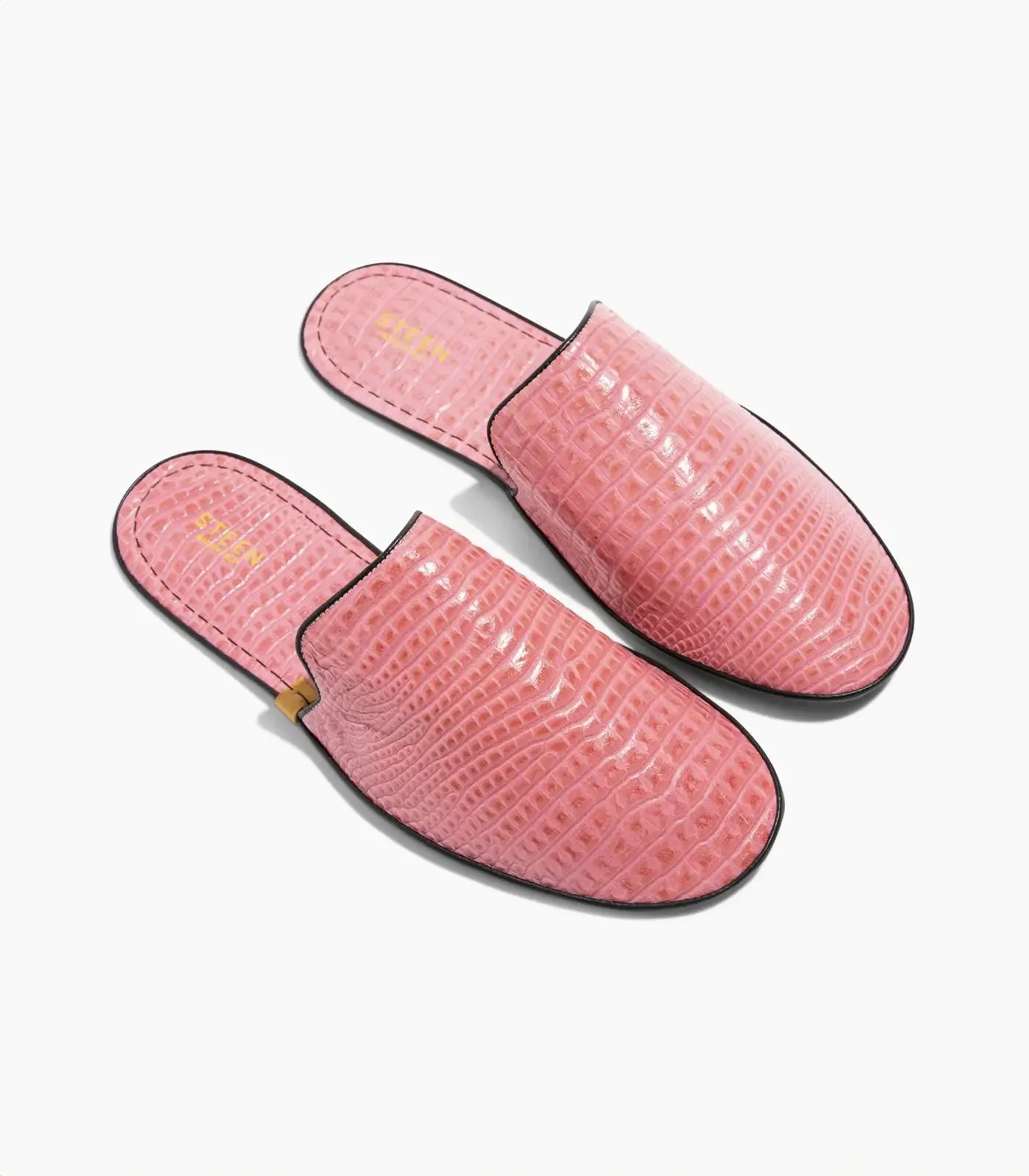 Women’s Crocodile Embossed Leather Foldable Slippers
