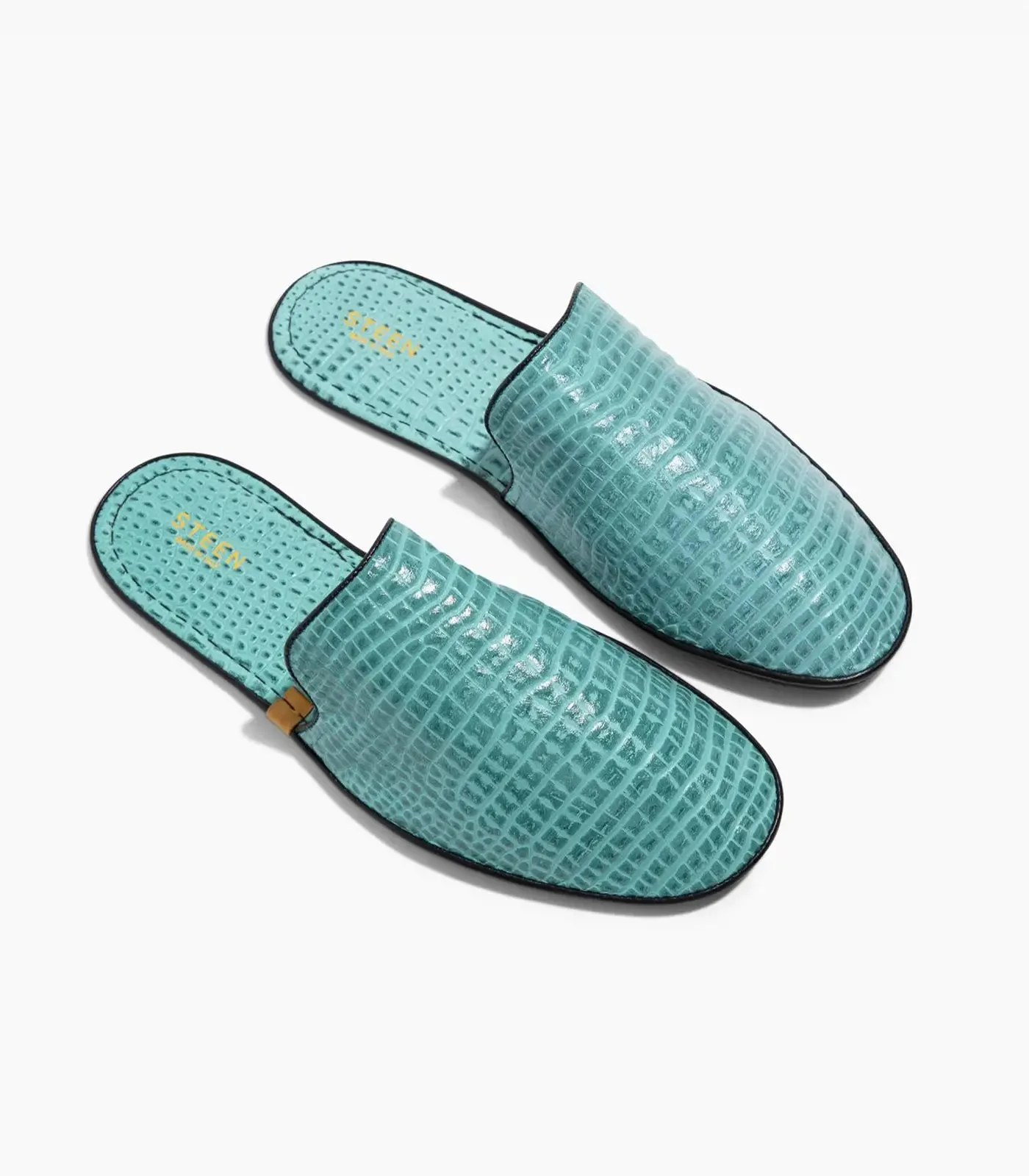 Women’s Crocodile Embossed Leather Foldable Slippers