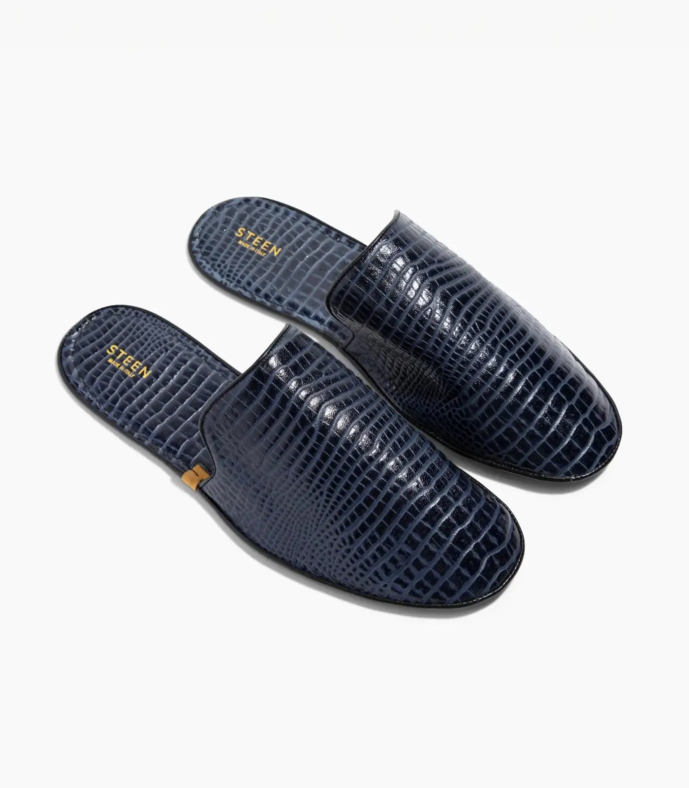 Women’s Crocodile Embossed Leather Foldable Slippers