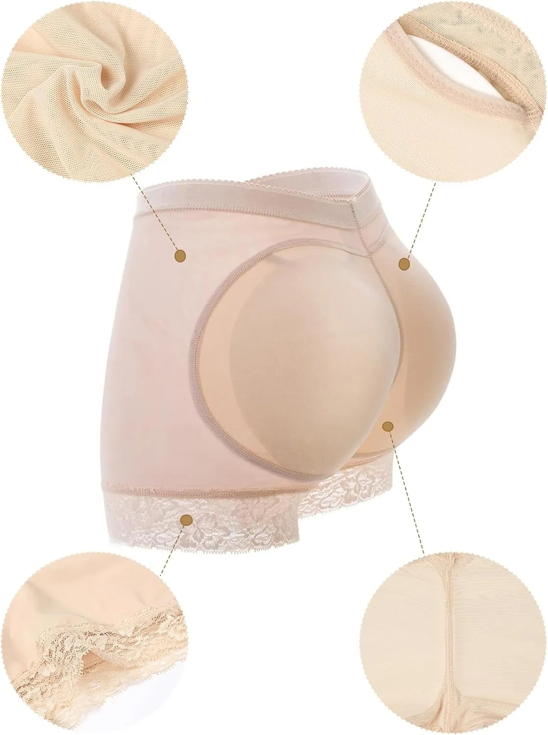 Womens Fake Buttock Briefs Butt Lifter Padded Control Panties Hip Enhancer Underwear Shapewear Boyshort