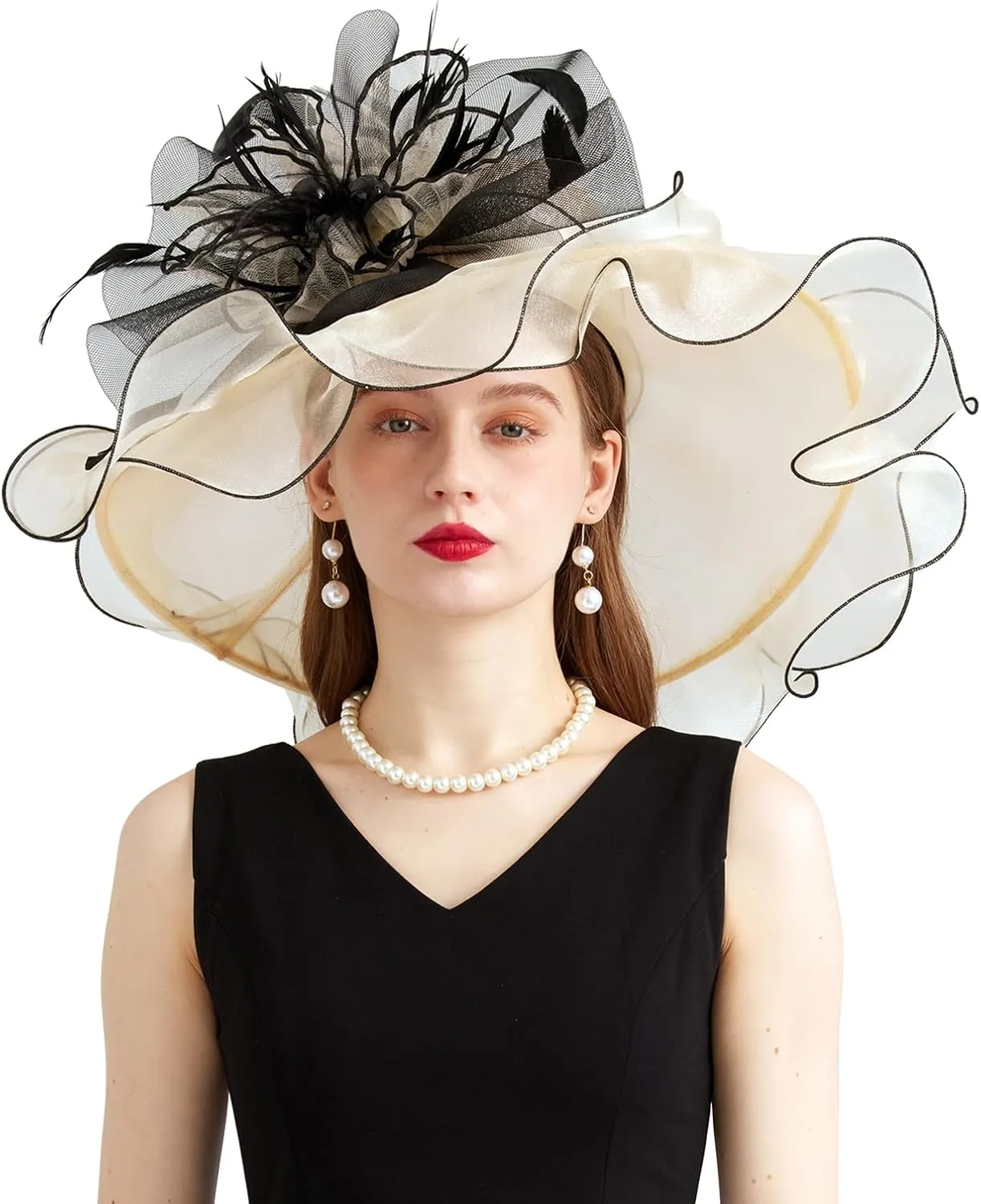 Women's Organza Church Kentucky Hat Fascinato Wedding Cocktail Tea Party Derby Hats Sun Hat