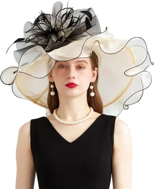 Women's Organza Church Kentucky Hat Fascinato Wedding Cocktail Tea Party Derby Hats Sun Hat