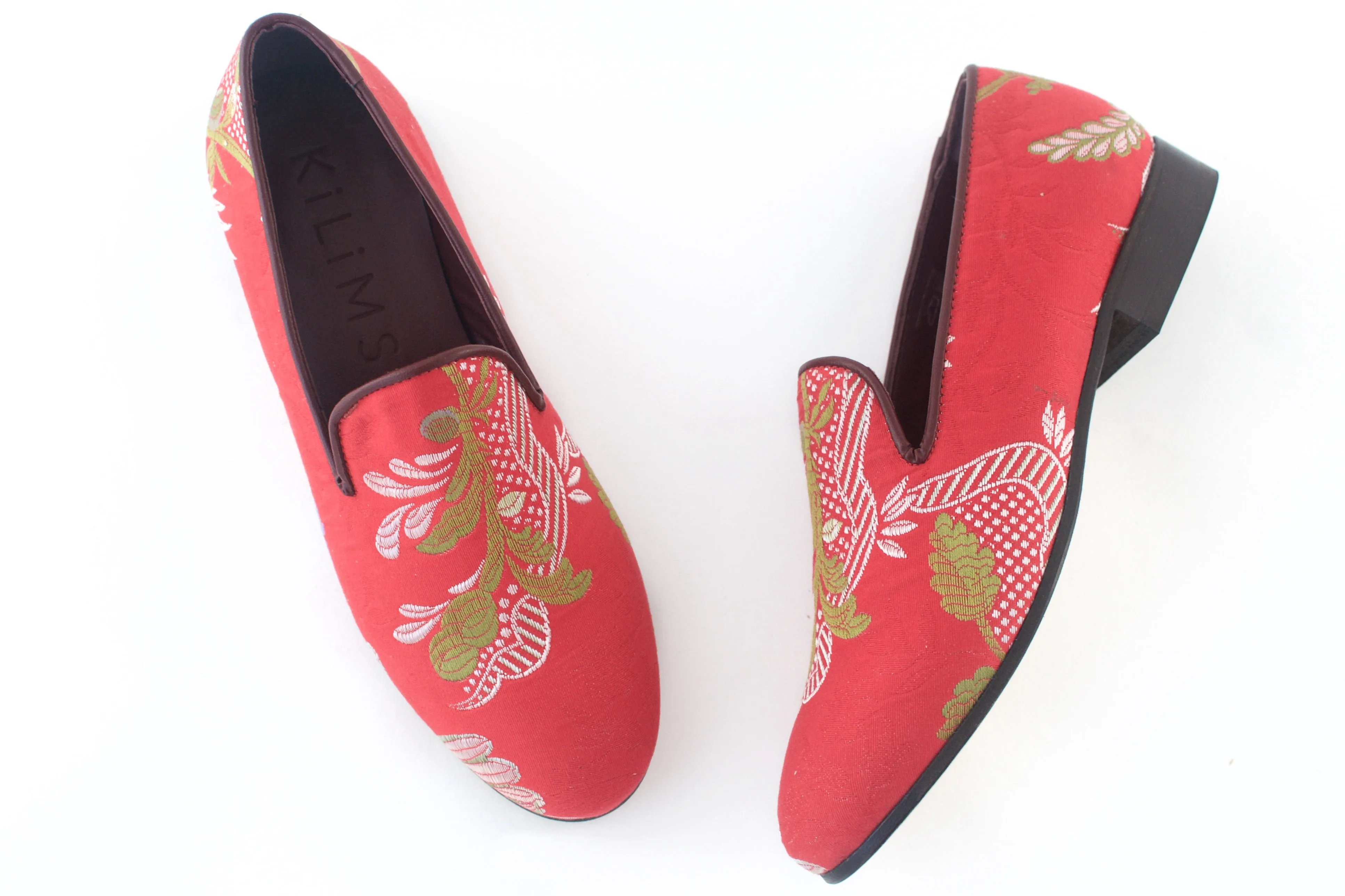 Women's Pink Brocade Valenciana Slippers