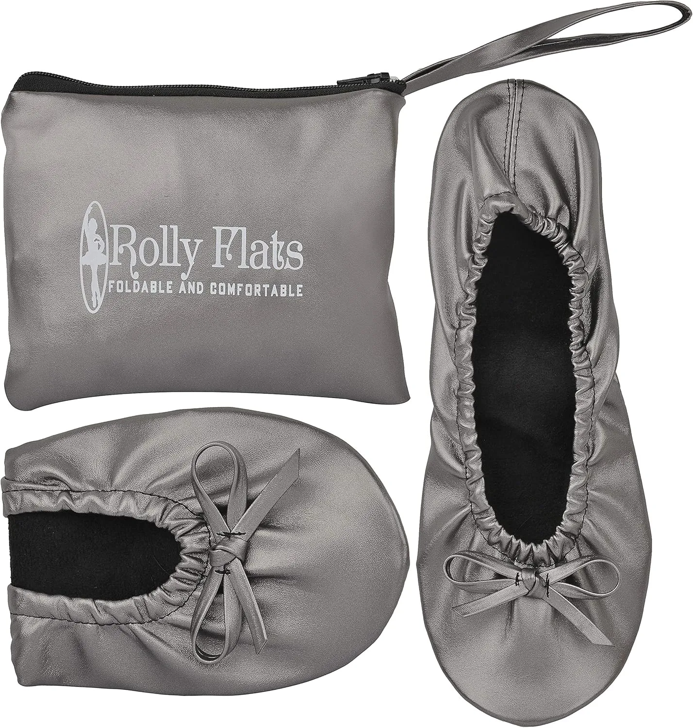 Women's Portable Foldable Ballet Flats Shoes Roll Up Slippers for Travel