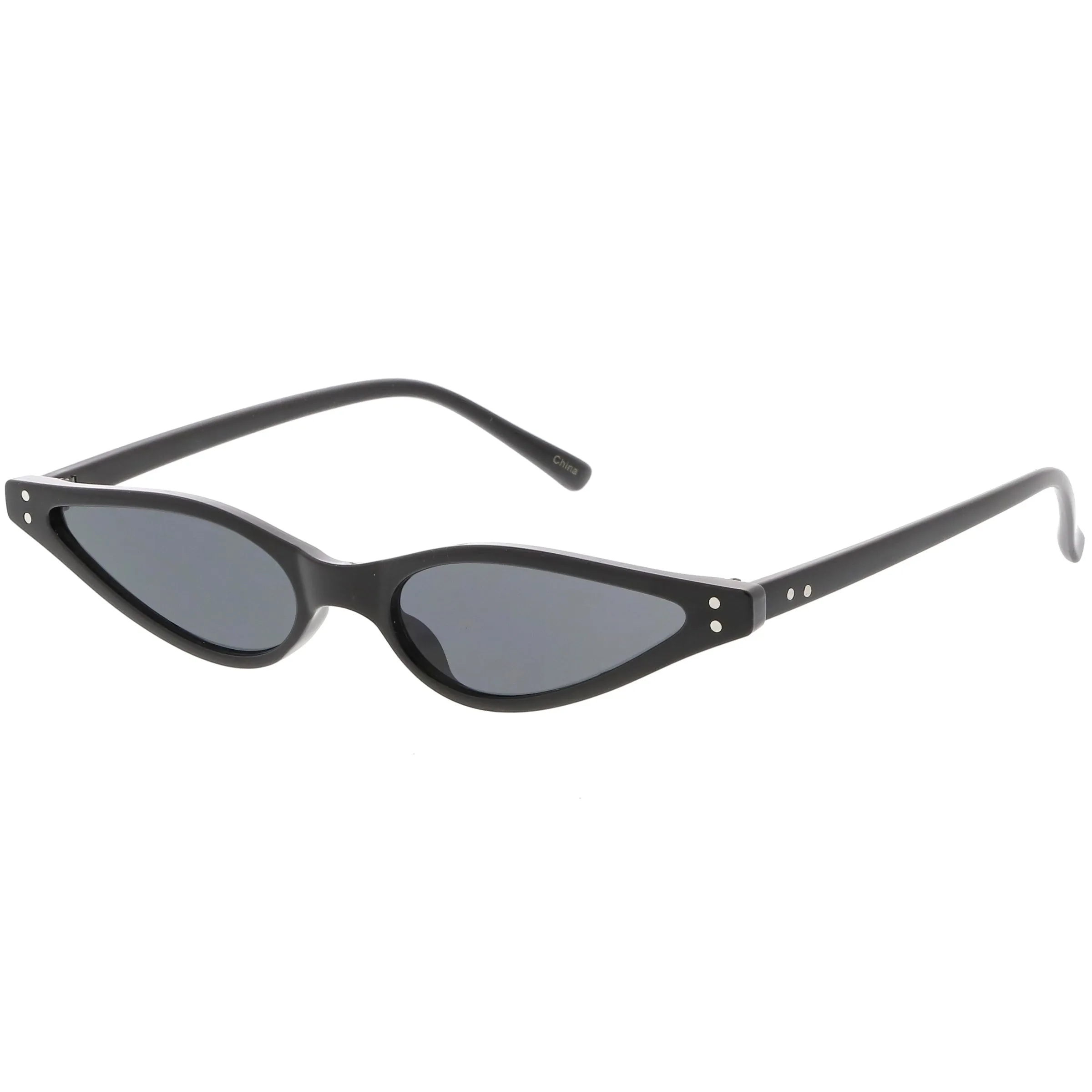 Women's Retro 1990's Thin Cat Eye Dual Rivet Sunglasses C624