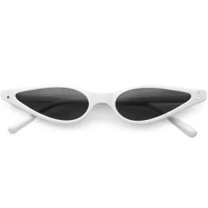 Women's Retro 1990's Thin Cat Eye Dual Rivet Sunglasses C624