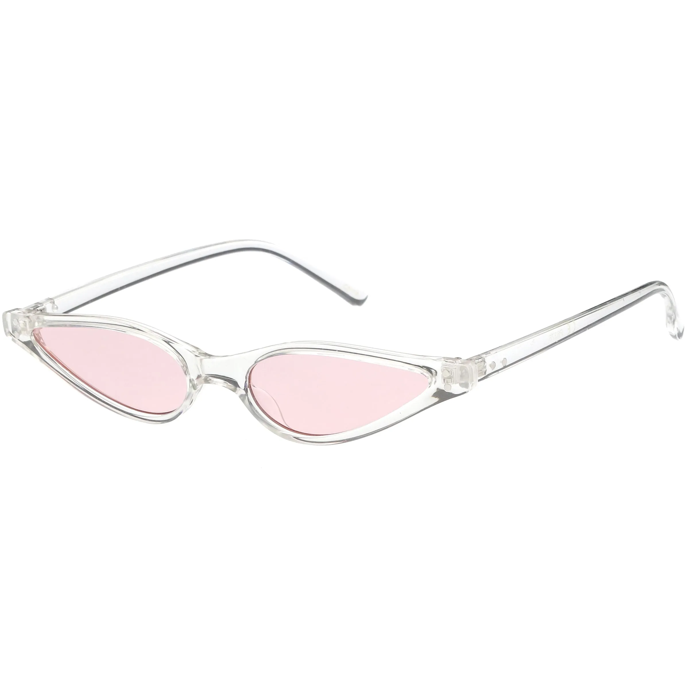 Women's Retro 1990's Thin Cat Eye Dual Rivet Sunglasses C624