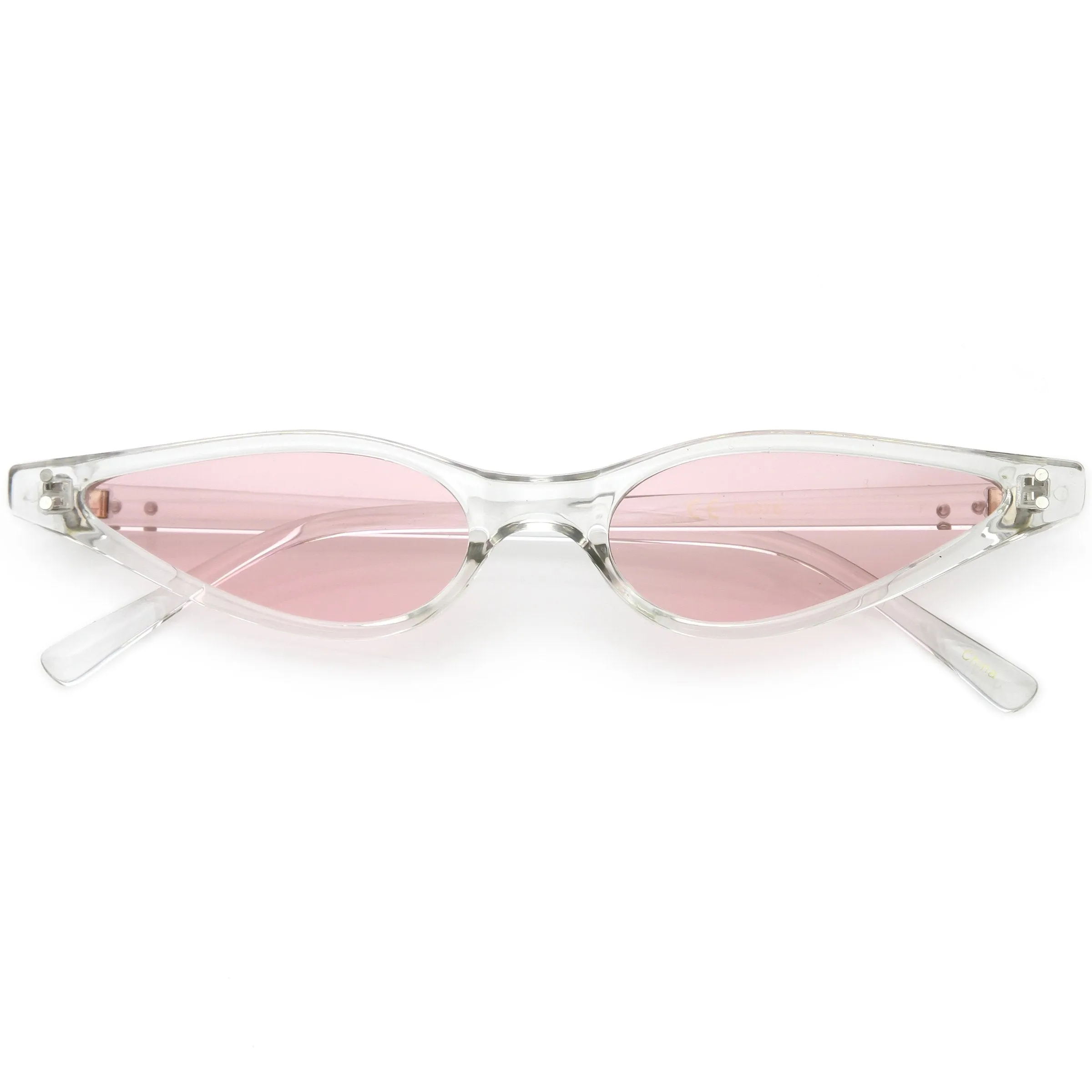 Women's Retro 1990's Thin Cat Eye Dual Rivet Sunglasses C624