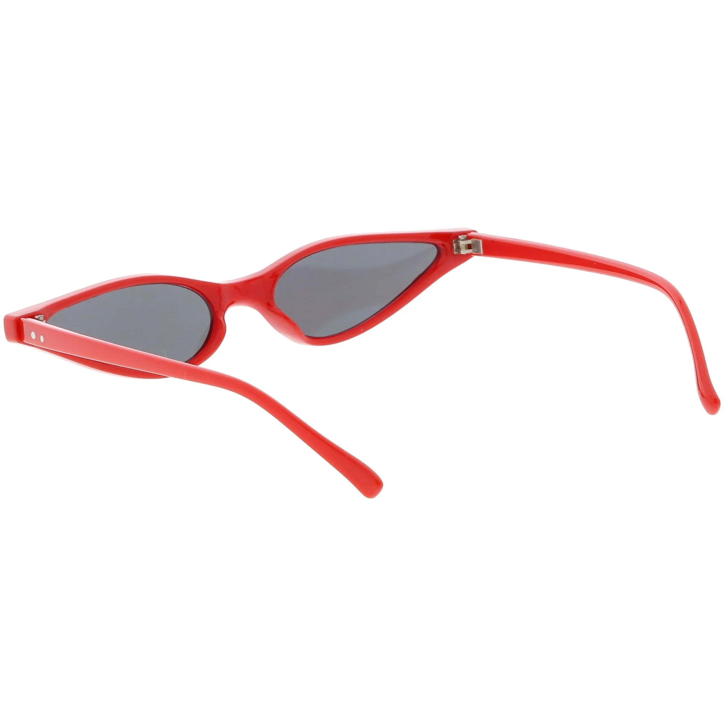 Women's Retro 1990's Thin Cat Eye Dual Rivet Sunglasses C624