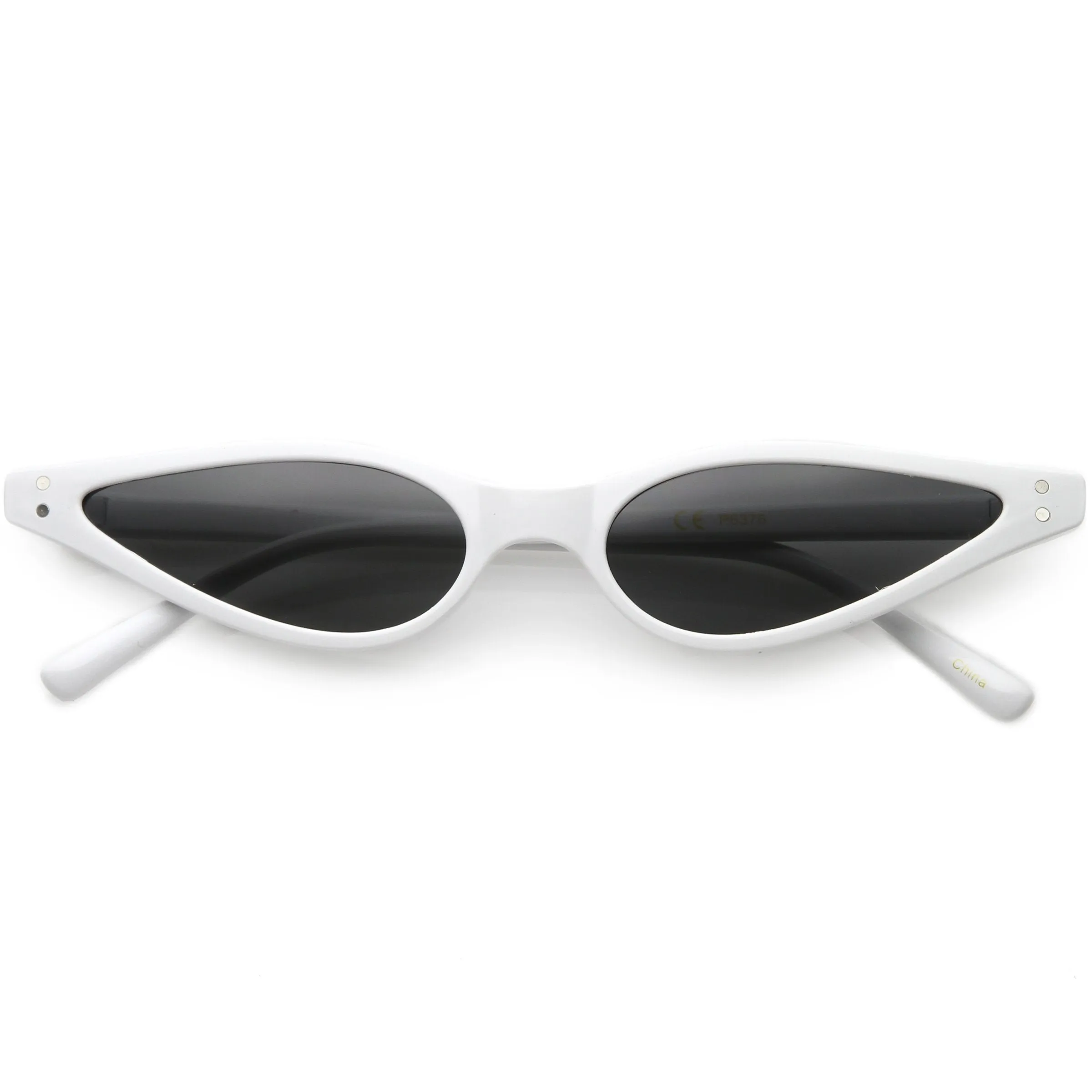 Women's Retro 1990's Thin Cat Eye Dual Rivet Sunglasses C624