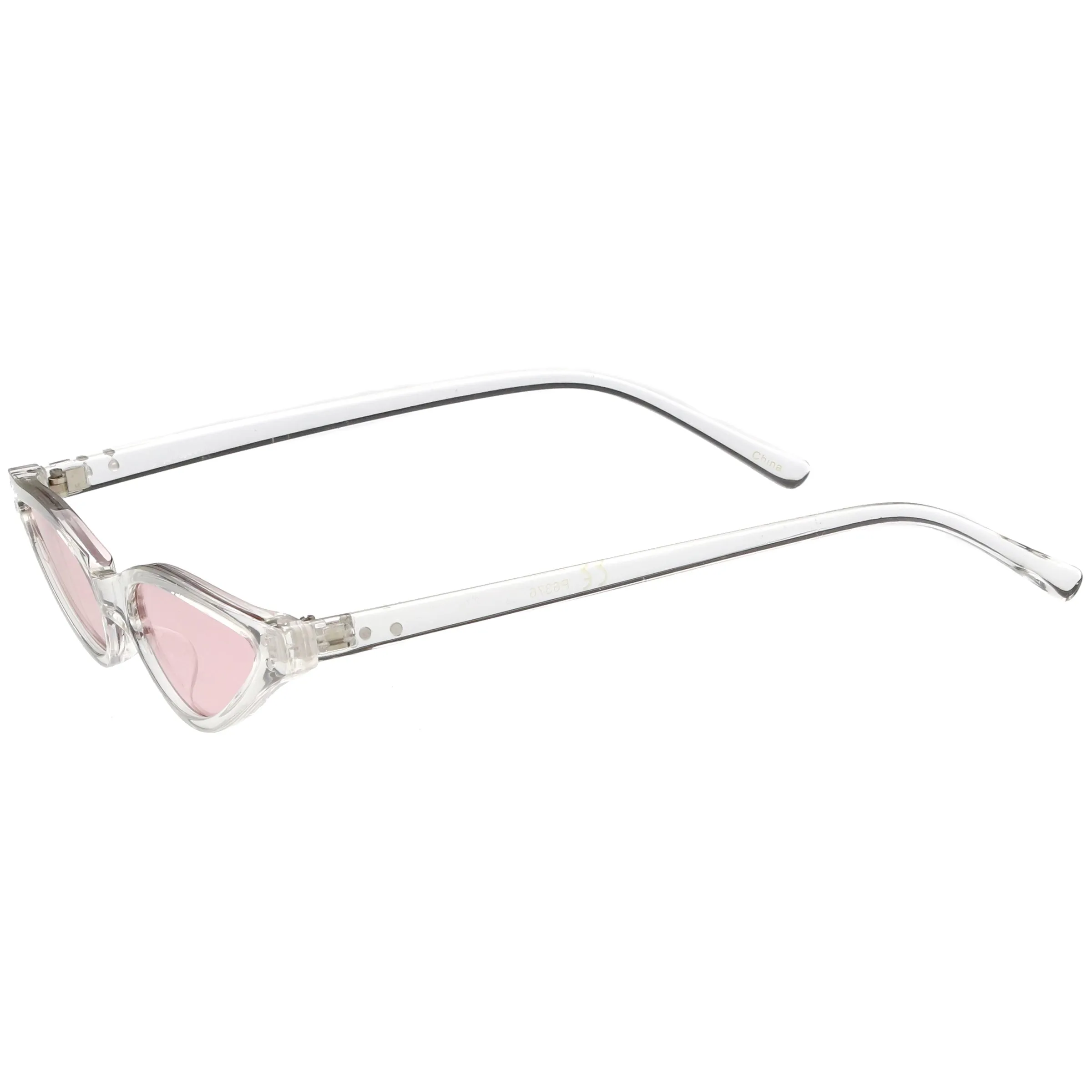 Women's Retro 1990's Thin Cat Eye Dual Rivet Sunglasses C624