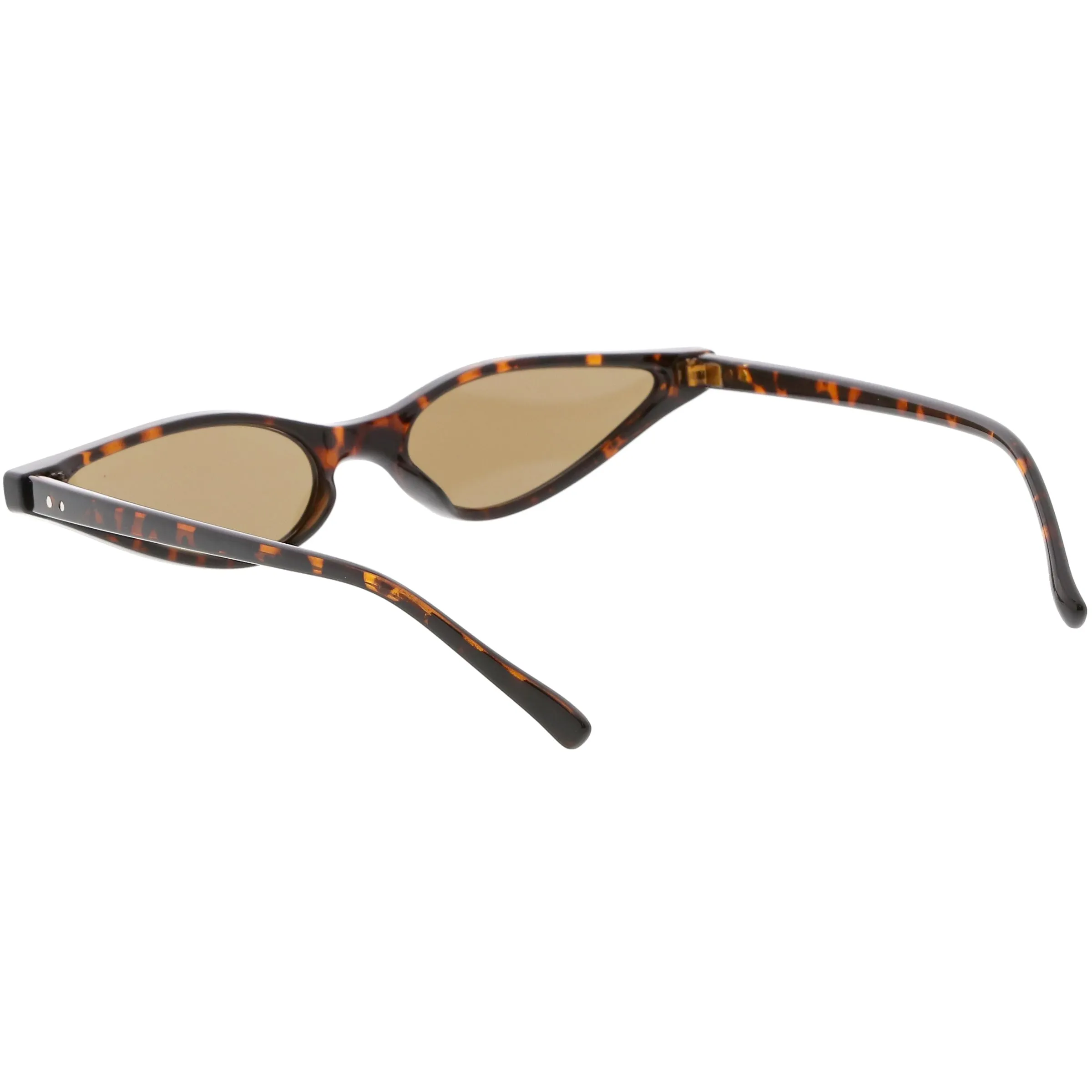 Women's Retro 1990's Thin Cat Eye Dual Rivet Sunglasses C624