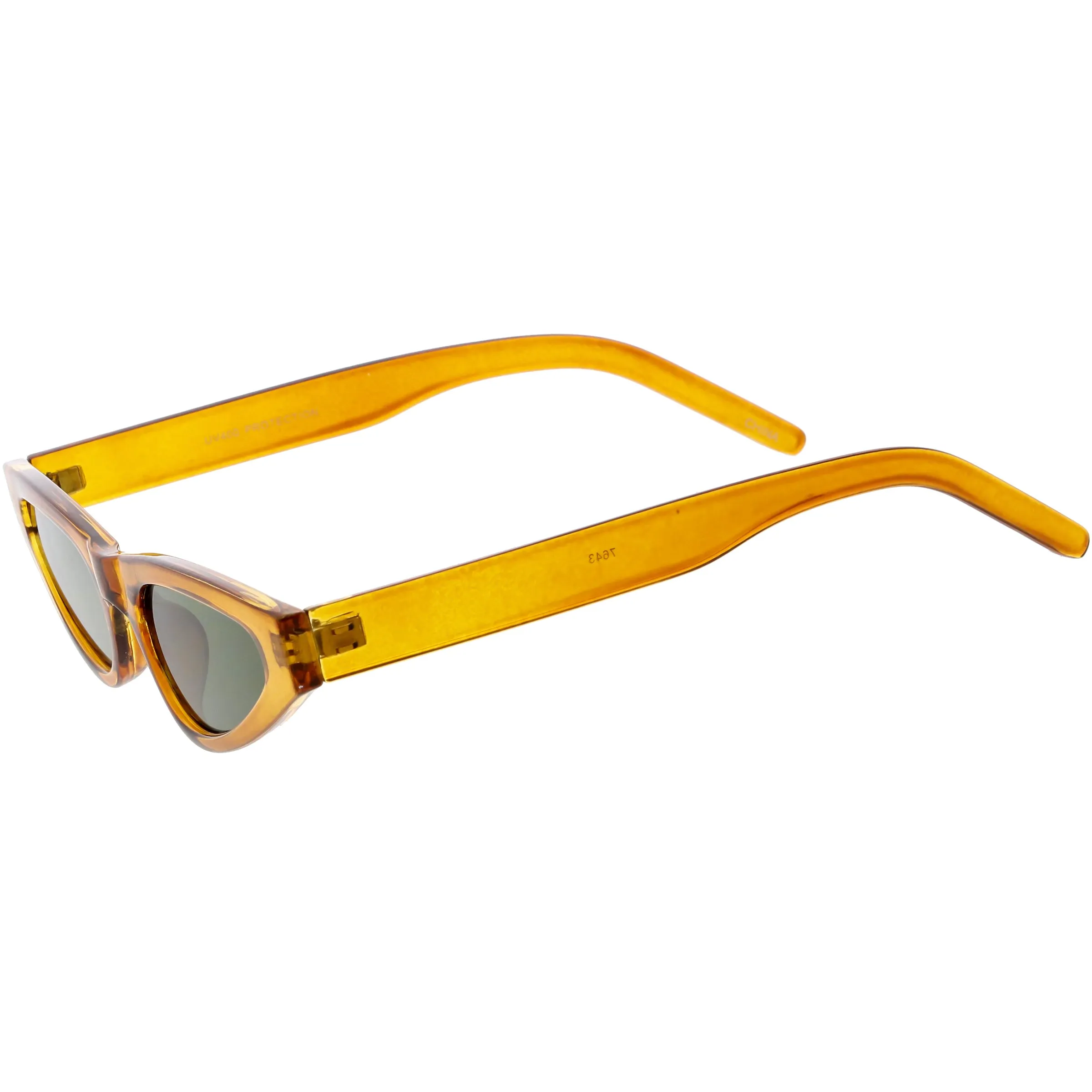 Women's Small Retro Angled Thick Frame Cat Eye Sunglasses C952