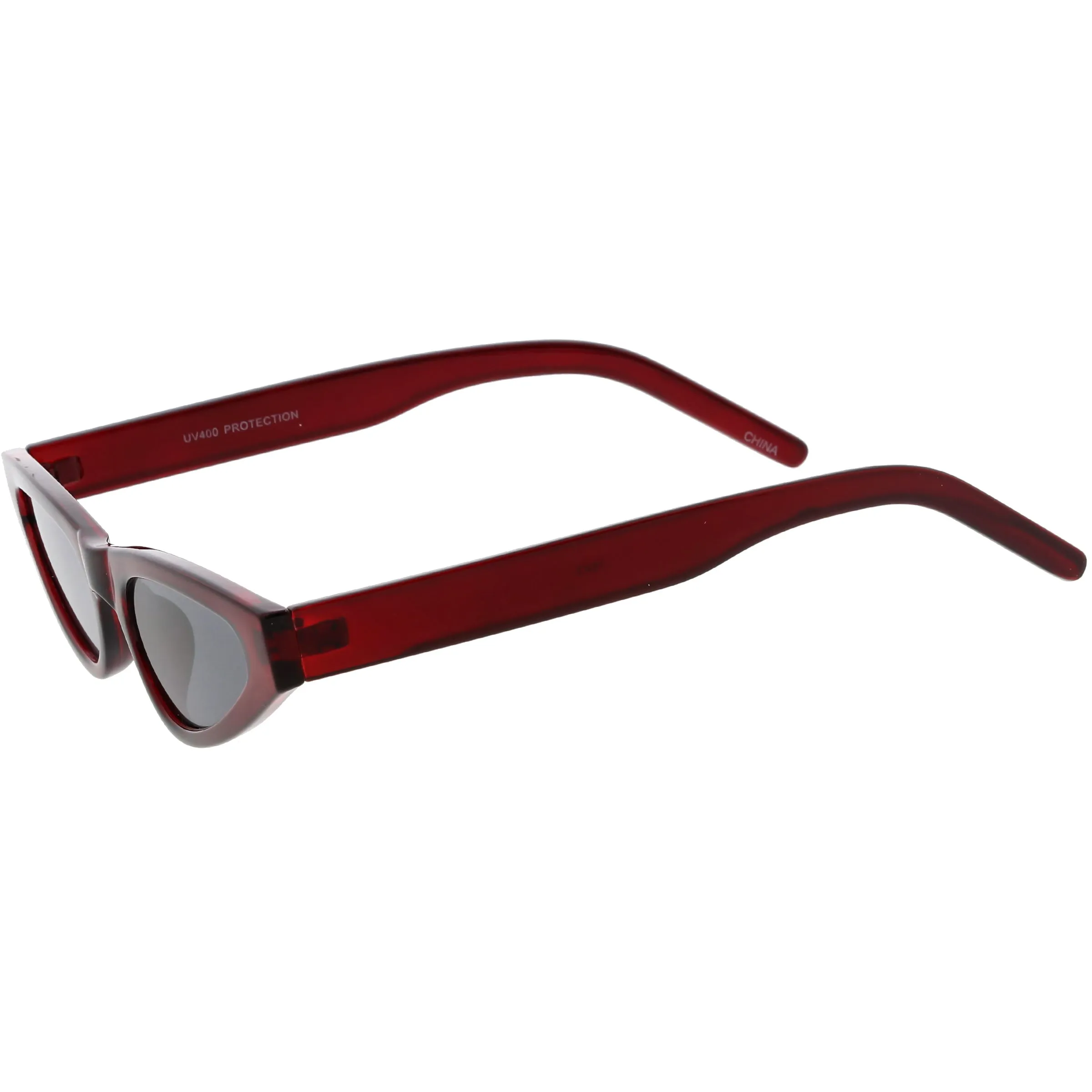 Women's Small Retro Angled Thick Frame Cat Eye Sunglasses C952