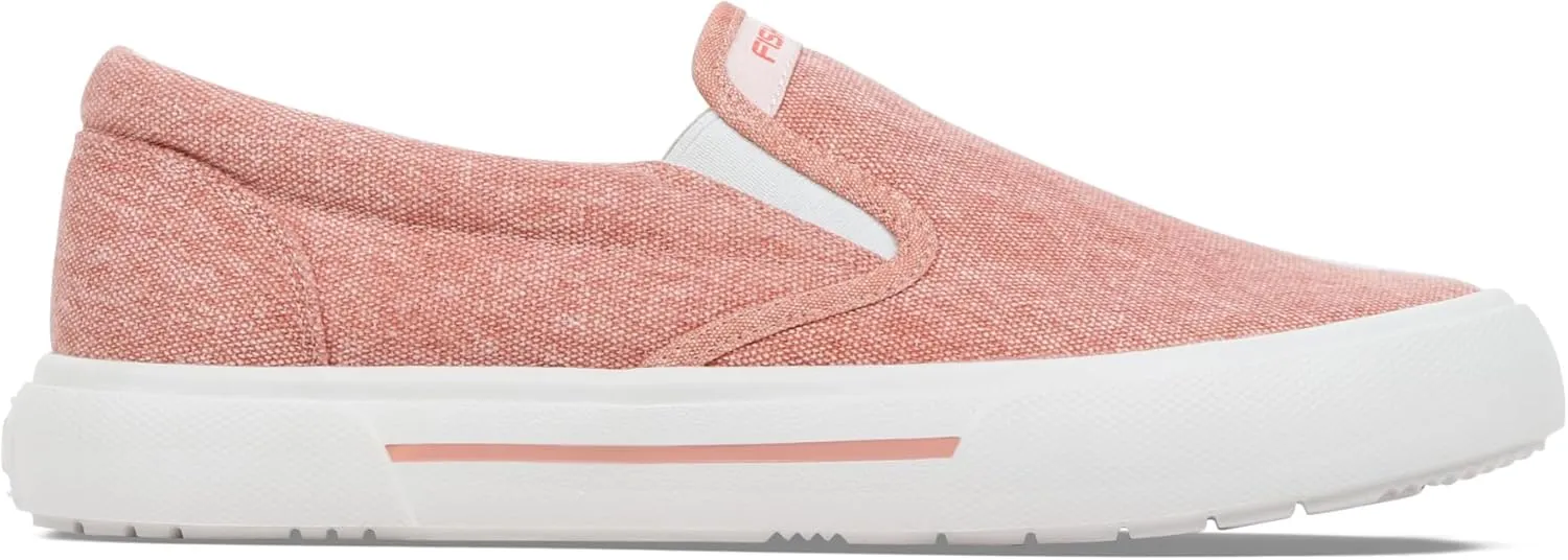 Women's Sunwashed Slip-On Fishing Shoes | Water-Repellent, Pre-Shrunk Nylon/Cotton Blend | Arch Support, Padded Collar, & Sneaker Platform