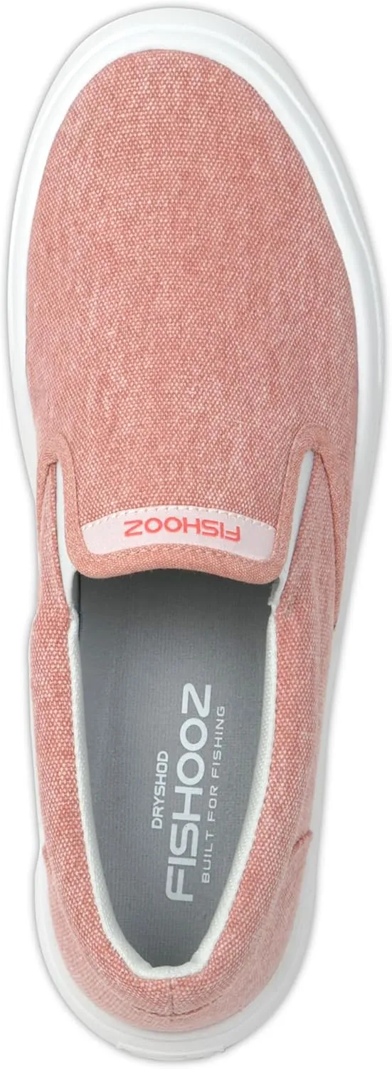 Women's Sunwashed Slip-On Fishing Shoes | Water-Repellent, Pre-Shrunk Nylon/Cotton Blend | Arch Support, Padded Collar, & Sneaker Platform