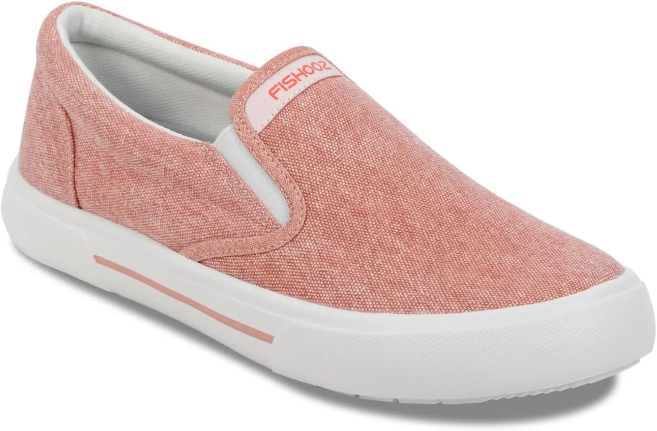 Women's Sunwashed Slip-On Fishing Shoes | Water-Repellent, Pre-Shrunk Nylon/Cotton Blend | Arch Support, Padded Collar, & Sneaker Platform