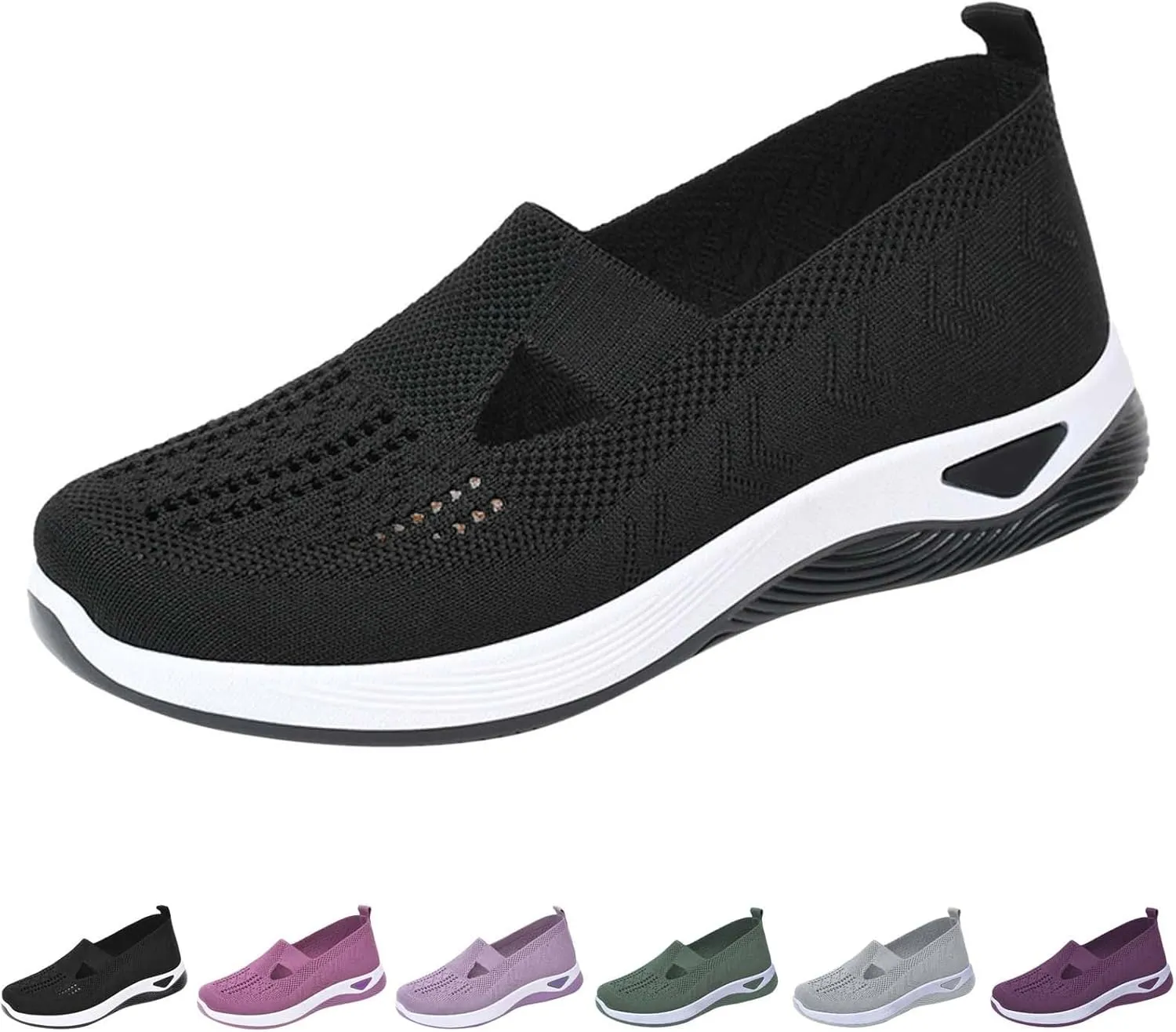 Womens Woven Orthopedic Walking Shoes Breathable Arch Support Sneakers for Heel Pain Relief Lightweight Anti Skid