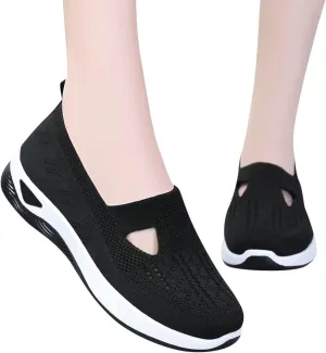 Womens Woven Orthopedic Walking Shoes Breathable Arch Support Sneakers for Heel Pain Relief Lightweight Anti Skid