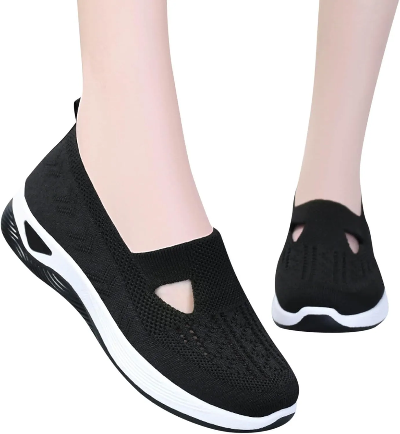 Womens Woven Orthopedic Walking Shoes Breathable Arch Support Sneakers for Heel Pain Relief Lightweight Anti Skid
