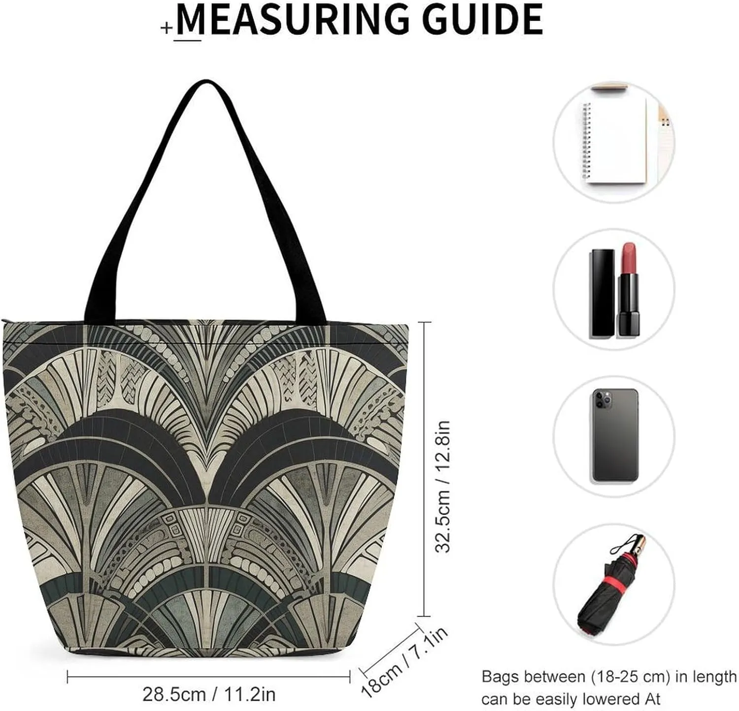 Woodcut Style Tote Bag for Women Grocery Bags Foldable Shopping Bag Large Reusable Handbags for Work Travel