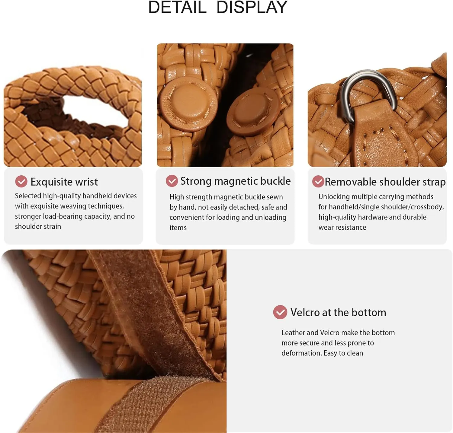 Woven Tote Bag for Women with Coin Purse, Foldable Chain Small Crossbody Handbags, Fashion Shoulder Bag, Hobo Satchel