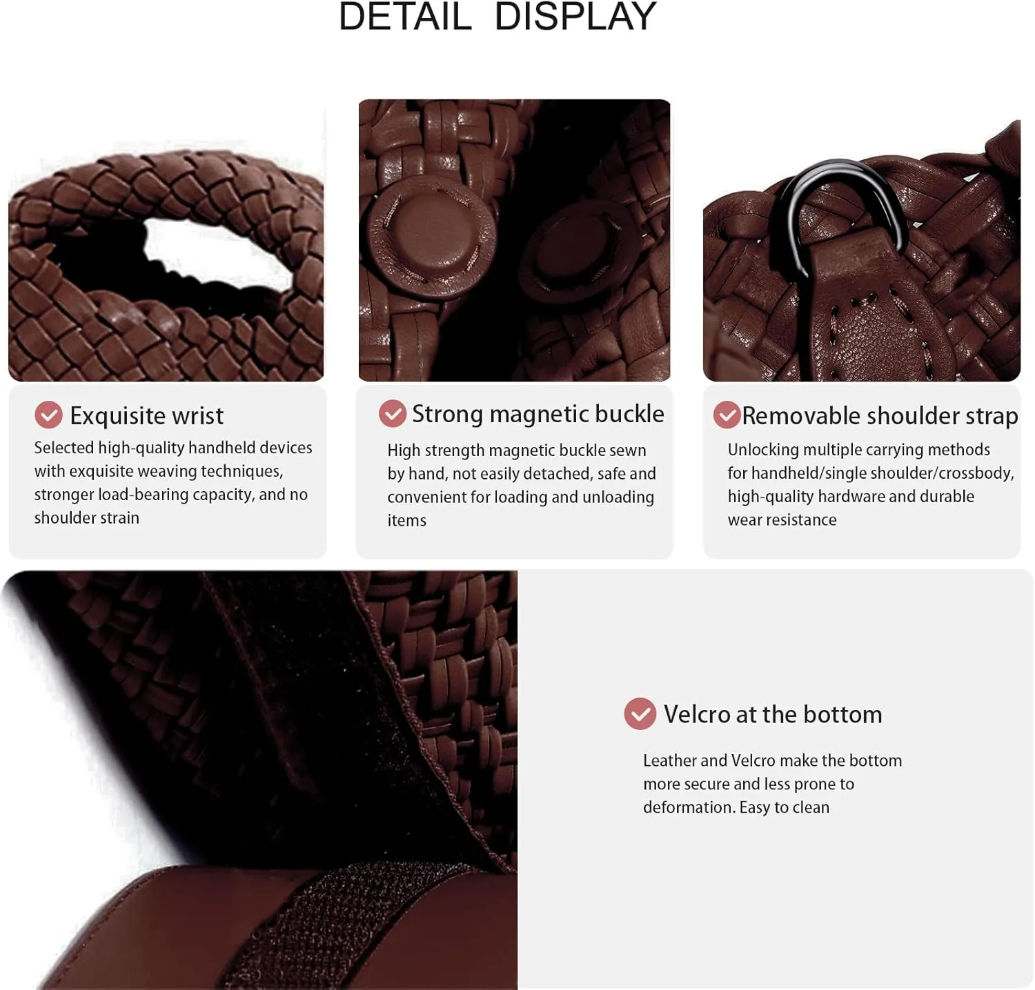 Woven Tote Bag for Women with Coin Purse, Foldable Chain Small Crossbody Handbags, Fashion Shoulder Bag, Hobo Satchel