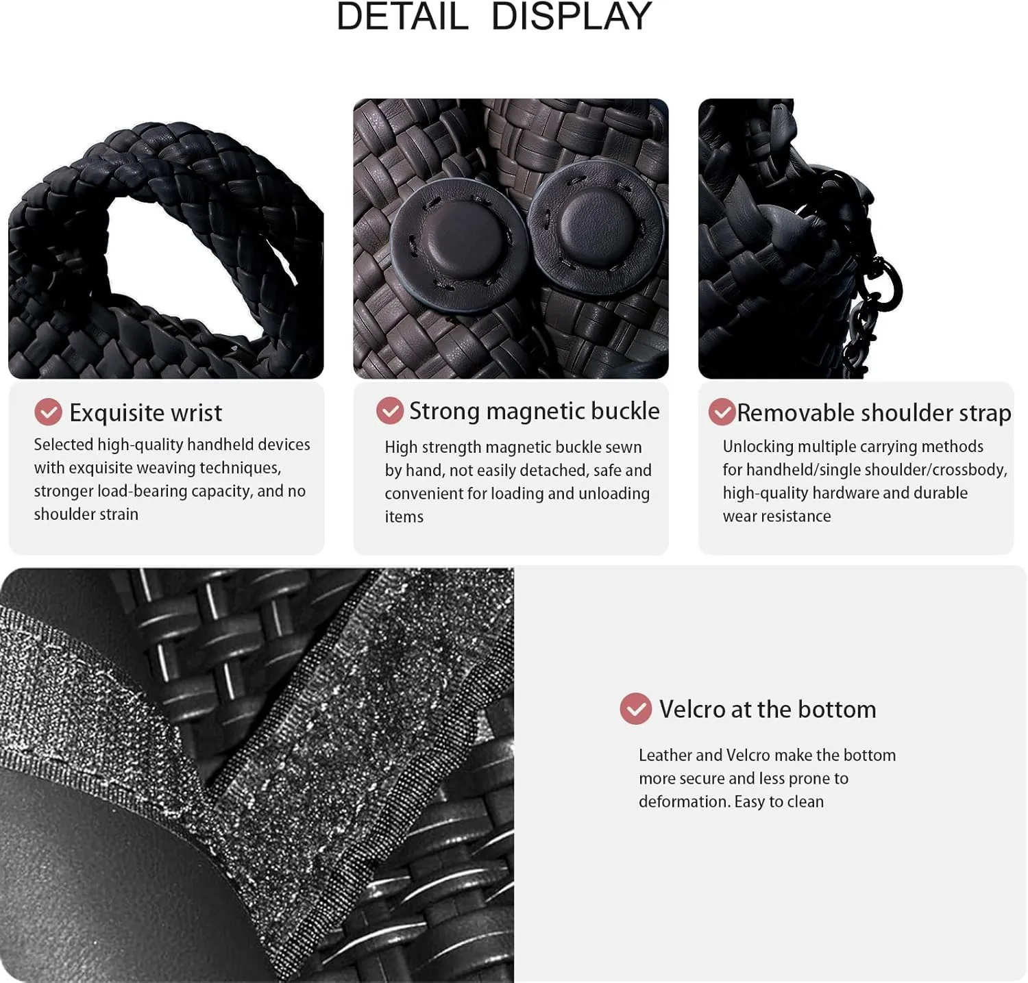 Woven Tote Bag for Women with Coin Purse, Foldable Chain Small Crossbody Handbags, Fashion Shoulder Bag, Hobo Satchel