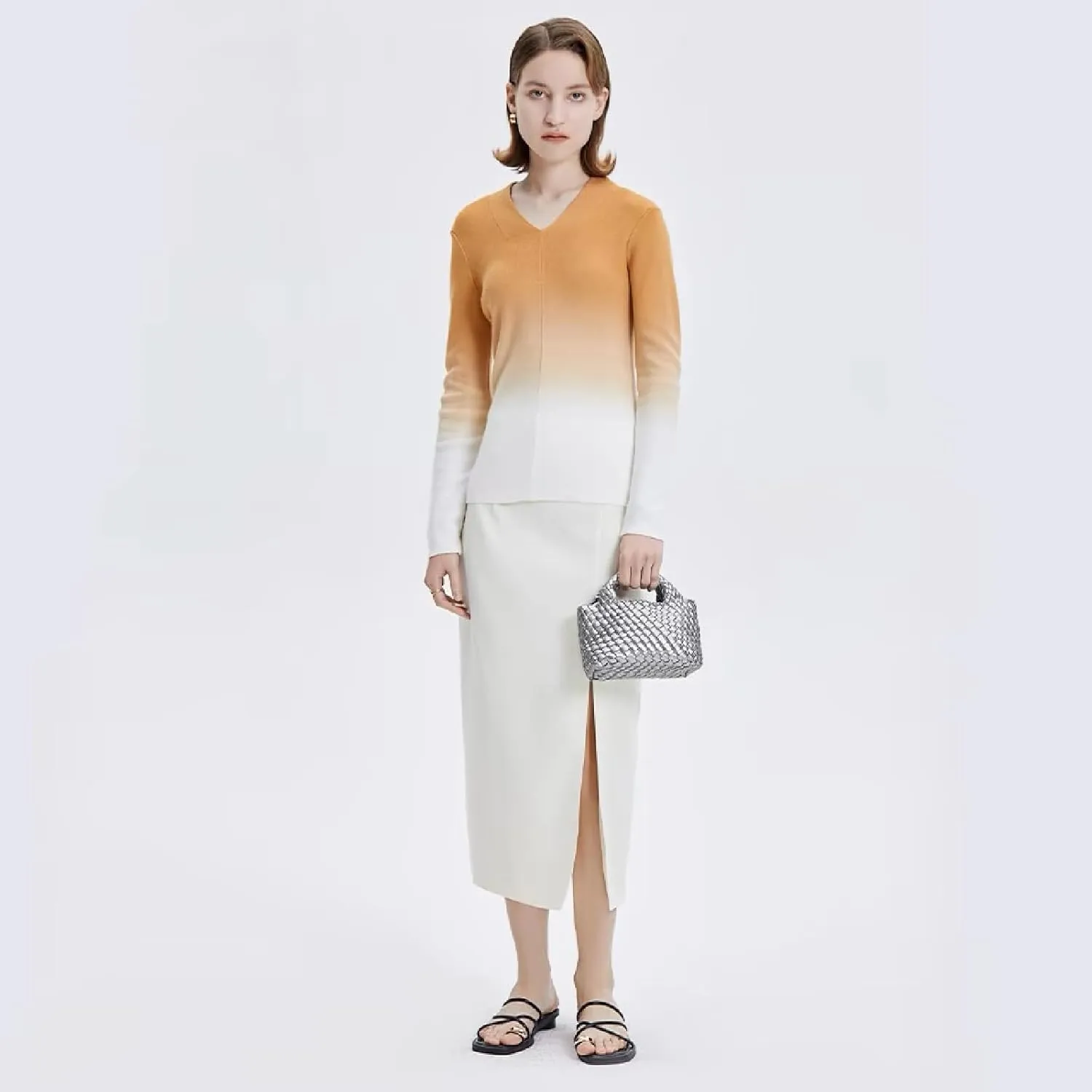 Woven Tote Bag for Women with Coin Purse, Foldable Chain Small Crossbody Handbags, Fashion Shoulder Bag, Hobo Satchel