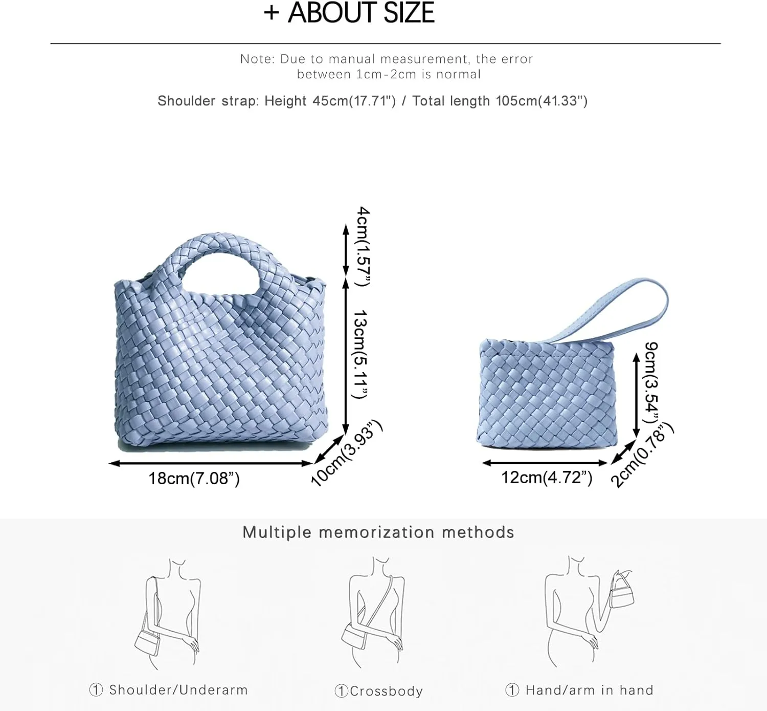 Woven Tote Bag for Women with Coin Purse, Foldable Chain Small Crossbody Handbags, Fashion Shoulder Bag, Hobo Satchel