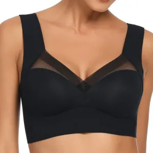 WOWENY Seamless Bras for Women Sleep Leisure Sports Yoga Bra Padded Wireless Thin Soft Comfy Pullover Tops Plus Size