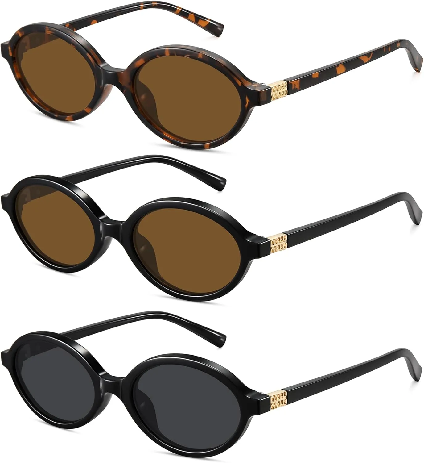 WOWSUN Retro Oval Sunglasses Womens Trendy Sun Glasses Sunnies UV400 Protection