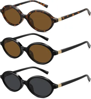 WOWSUN Retro Oval Sunglasses Womens Trendy Sun Glasses Sunnies UV400 Protection