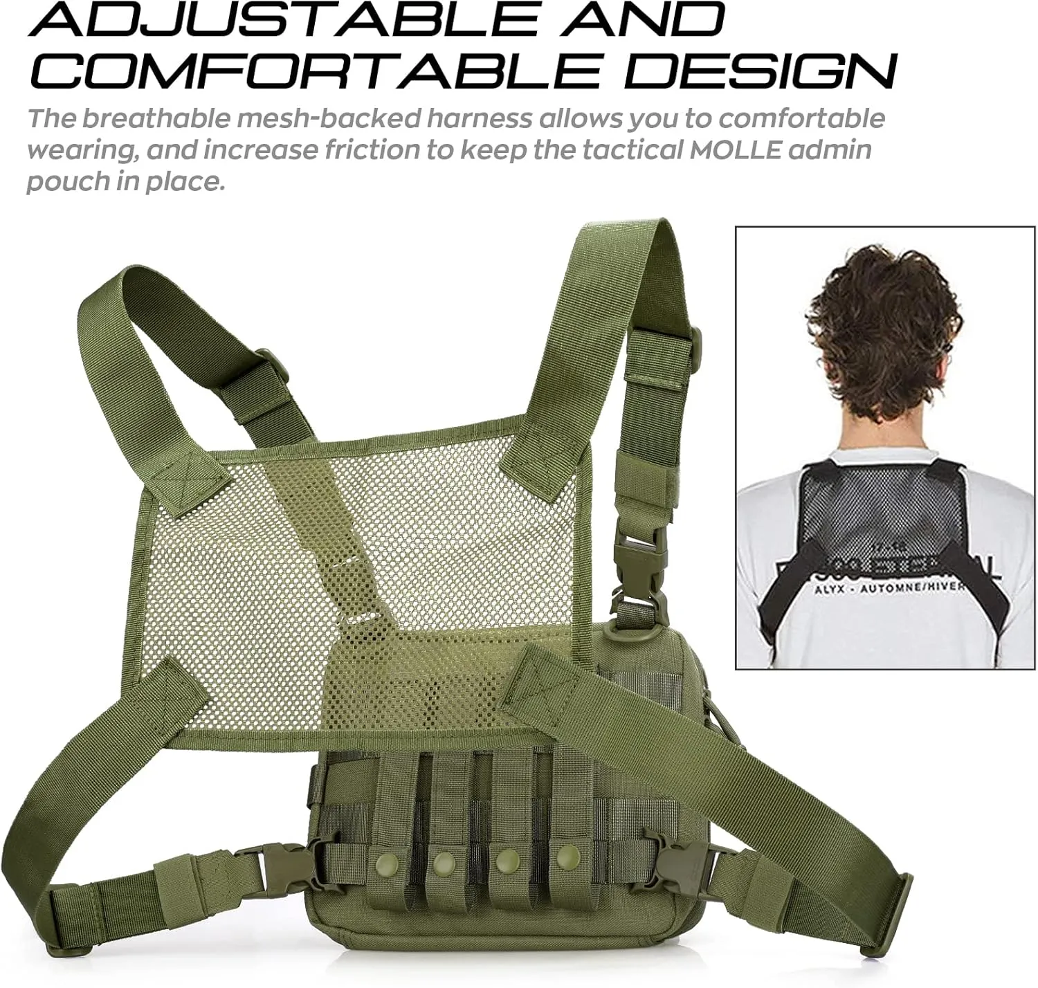 WYNEX Tactical Large Admin Pouch of Double Layer Design, Molle EDC EMT Utility Pouch with Map Sleeve Modular Tool Pouch Large Capacity Flag Patch Included