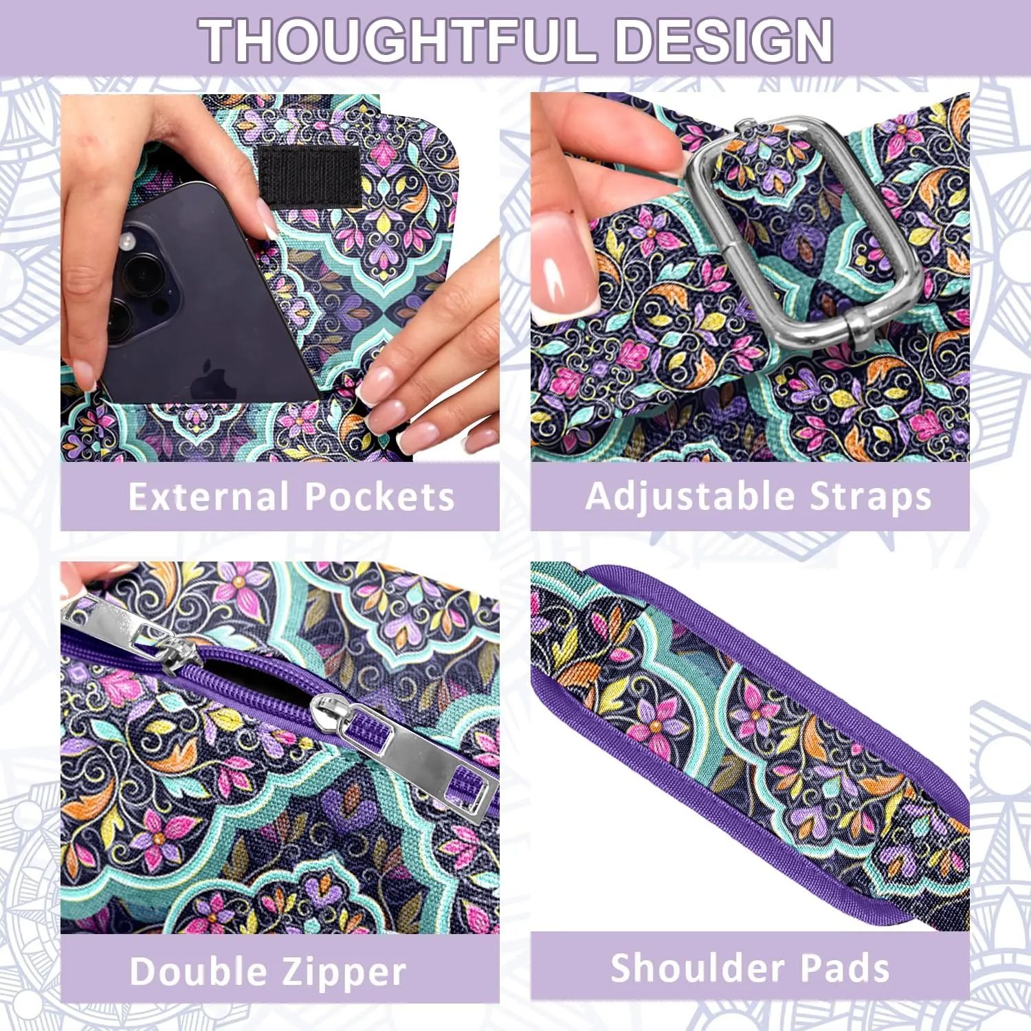 Yoga Mat Bag, Yoga Mat Carrier Full-Zip Exercise Yoga Mat Carry Bag 2 Multi-Functional Storage Cargo Pockets, Adjustable Shoulder Strap and Handle,Fits Most Mats