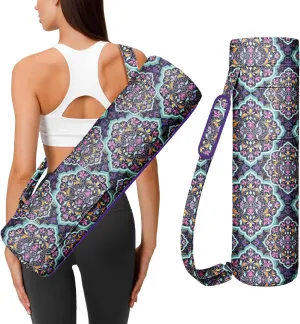 Yoga Mat Bag, Yoga Mat Carrier Full-Zip Exercise Yoga Mat Carry Bag 2 Multi-Functional Storage Cargo Pockets, Adjustable Shoulder Strap and Handle,Fits Most Mats