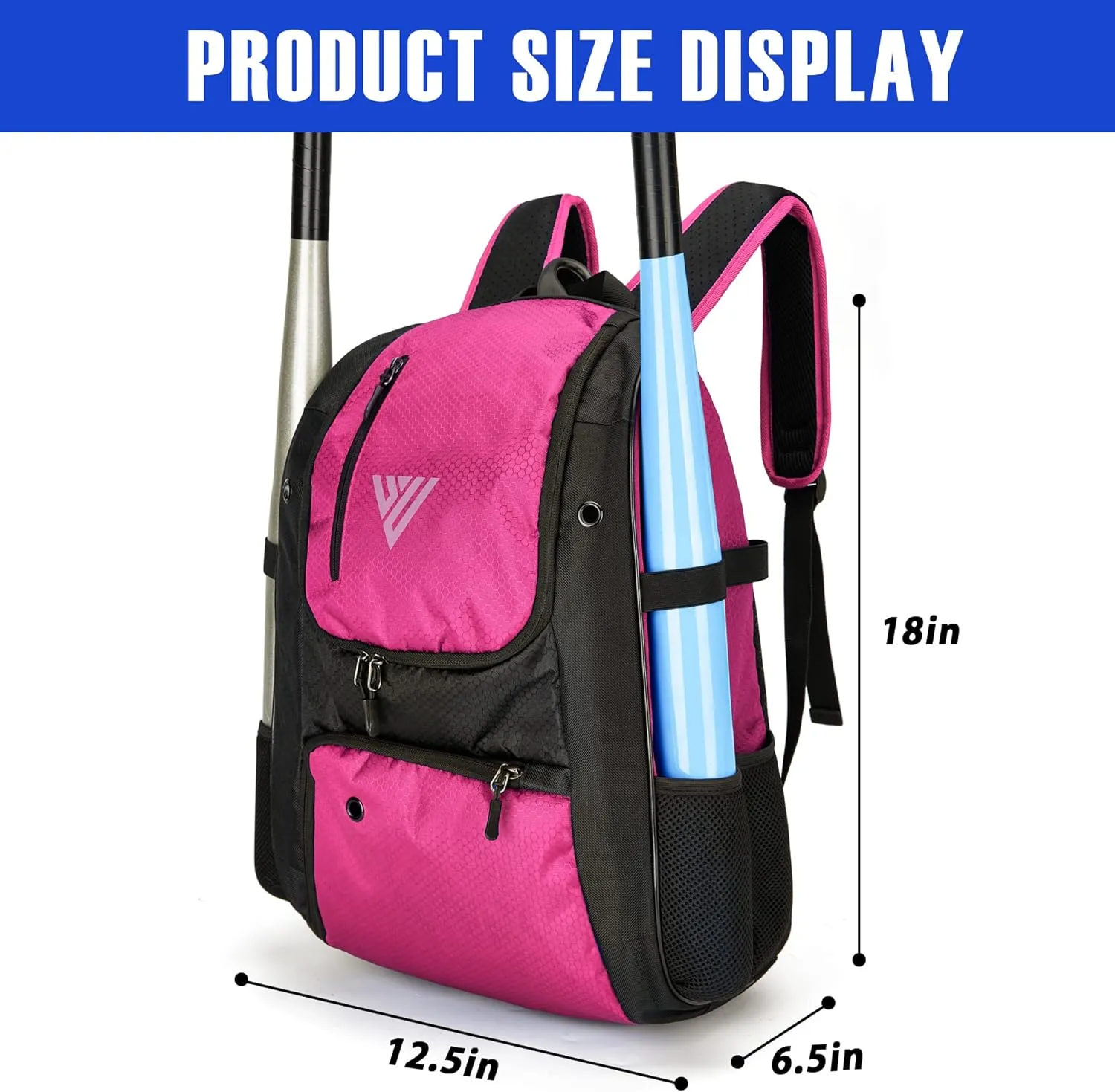 Youth Baseball Backpack, Softball Bag for Boys & Girls, Breathable T-Ball & Baseball Equipment & Gear