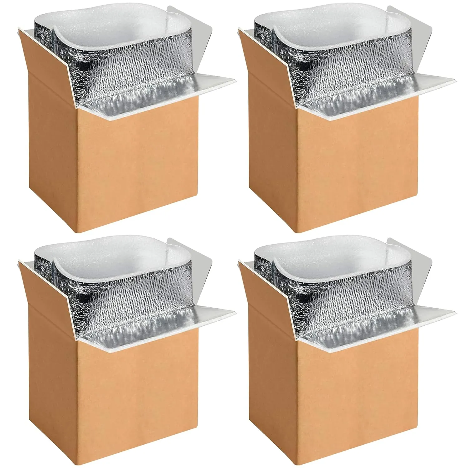 YSSOA 6 Pack Insulated Shipping Boxes with Aluminum Foil Liner,Thermal Insulation Cold Pack Shipping Boxes for Frozen, Reusable Styrofoam Cooler Box, Small Mailing Box, 6''x5''x9''