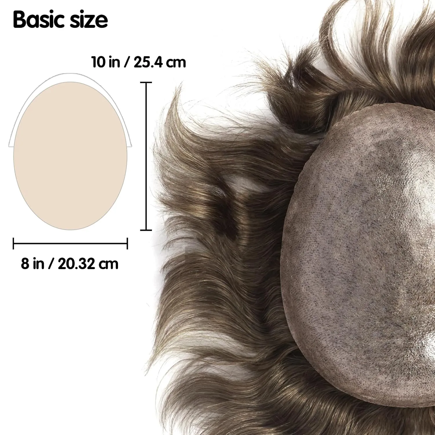 Zakya Hair System for Men Thin Skin with Gauze Durable Men's Hair System Real Human Hair Men's Hairpieces 8x10 Inches Base Replacement System for Men Dark Blond Brown 18#