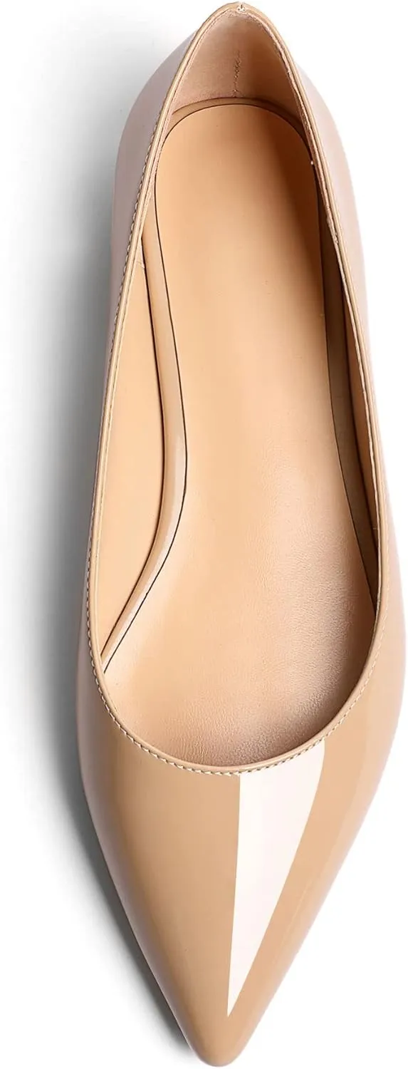 Zamikoo Flats Shoes Women, Pointed Toe Slip On Loafer Flats Shoes Pumps for Office Casual Dressy Comfortable