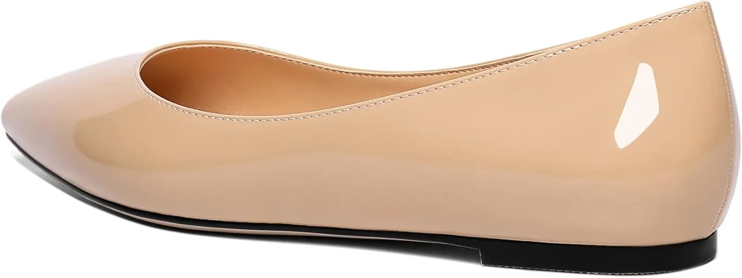 Zamikoo Flats Shoes Women, Pointed Toe Slip On Loafer Flats Shoes Pumps for Office Casual Dressy Comfortable