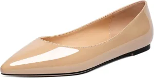 Zamikoo Flats Shoes Women, Pointed Toe Slip On Loafer Flats Shoes Pumps for Office Casual Dressy Comfortable