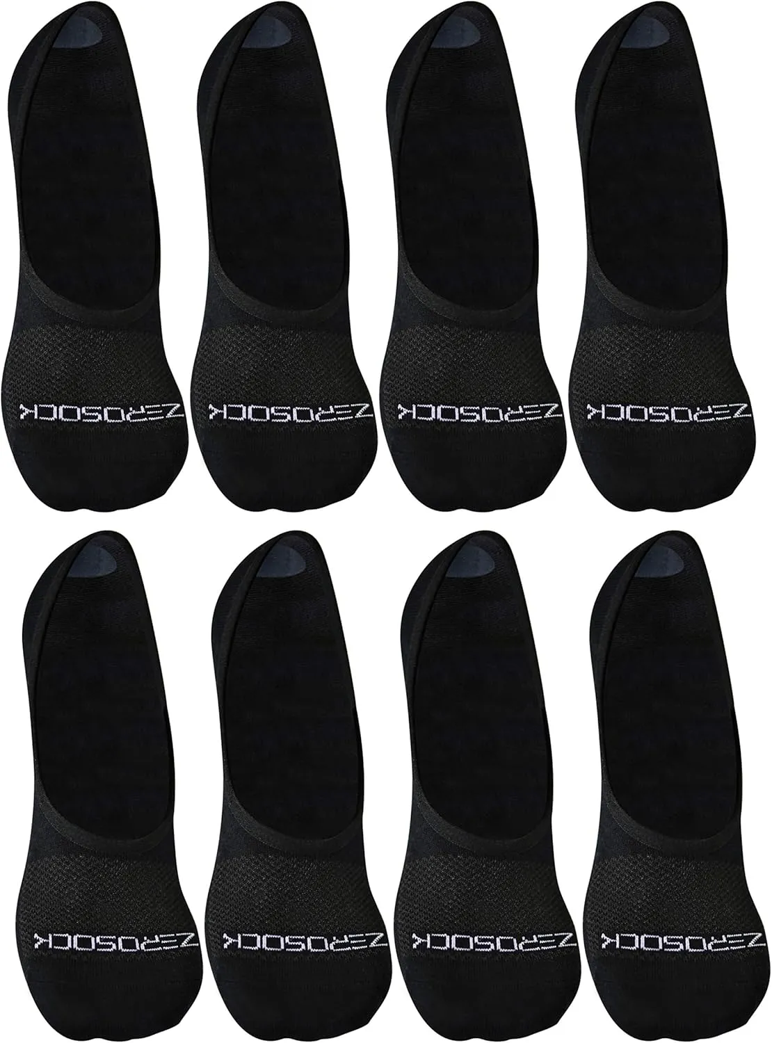 ZeroSock Bamboo Viscose Super Low Invisible Socks With Mesh Ventilation with Anti-Slip Gel Heel Grip (4 Pairs Per Box)