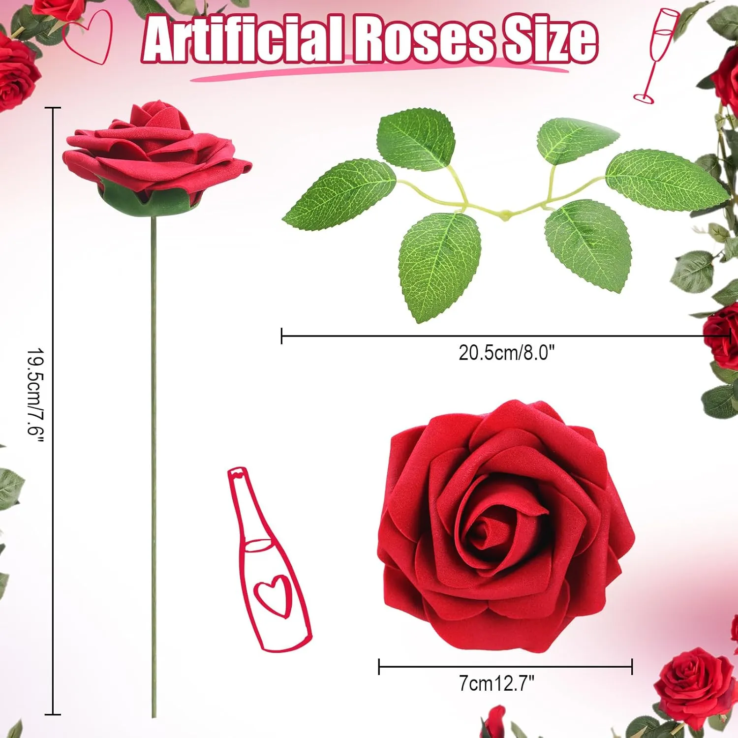 Zhehao 13 Pcs Mint Julep Cups with Artificial Roses 12oz Stainless Steel Cocktail Glasses Beaded Trim Border Derby Cups for Table Centerpiece Horse Racing Derby Party Decoration (Gold)