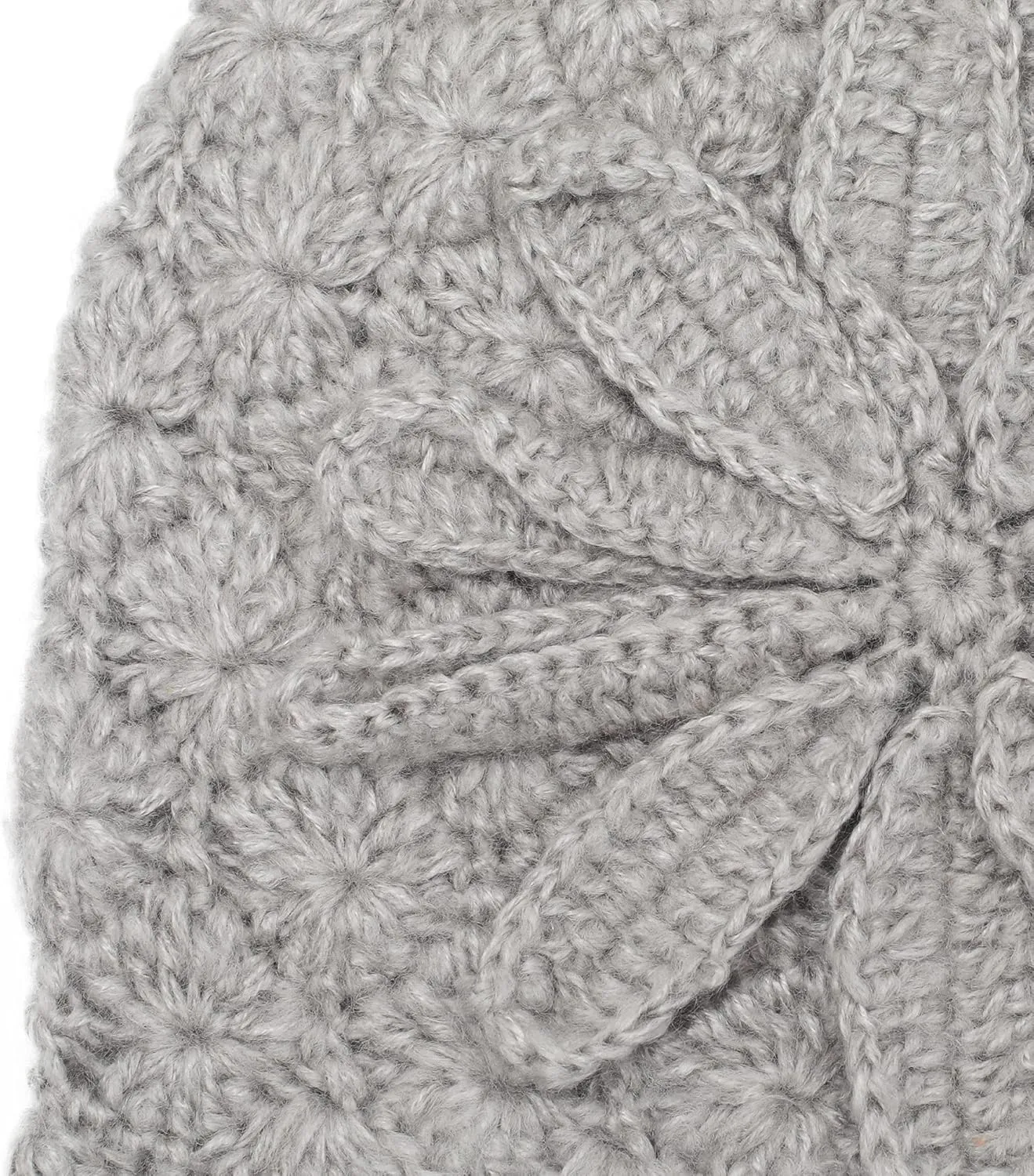 ZLYC Women Winter Knit Beanie Hat Soft Crochet Skullies Beanies with Flower Accent