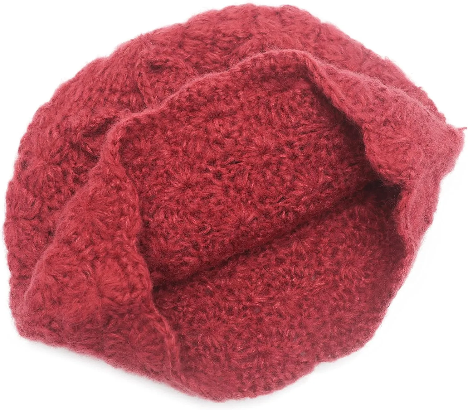 ZLYC Women Winter Knit Beanie Hat Soft Crochet Skullies Beanies with Flower Accent